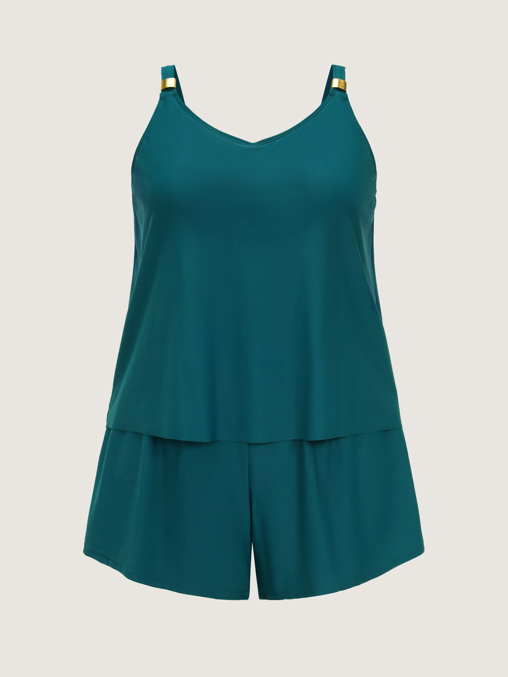 Adjustable Pockets Layered One-Piece Swimsuit