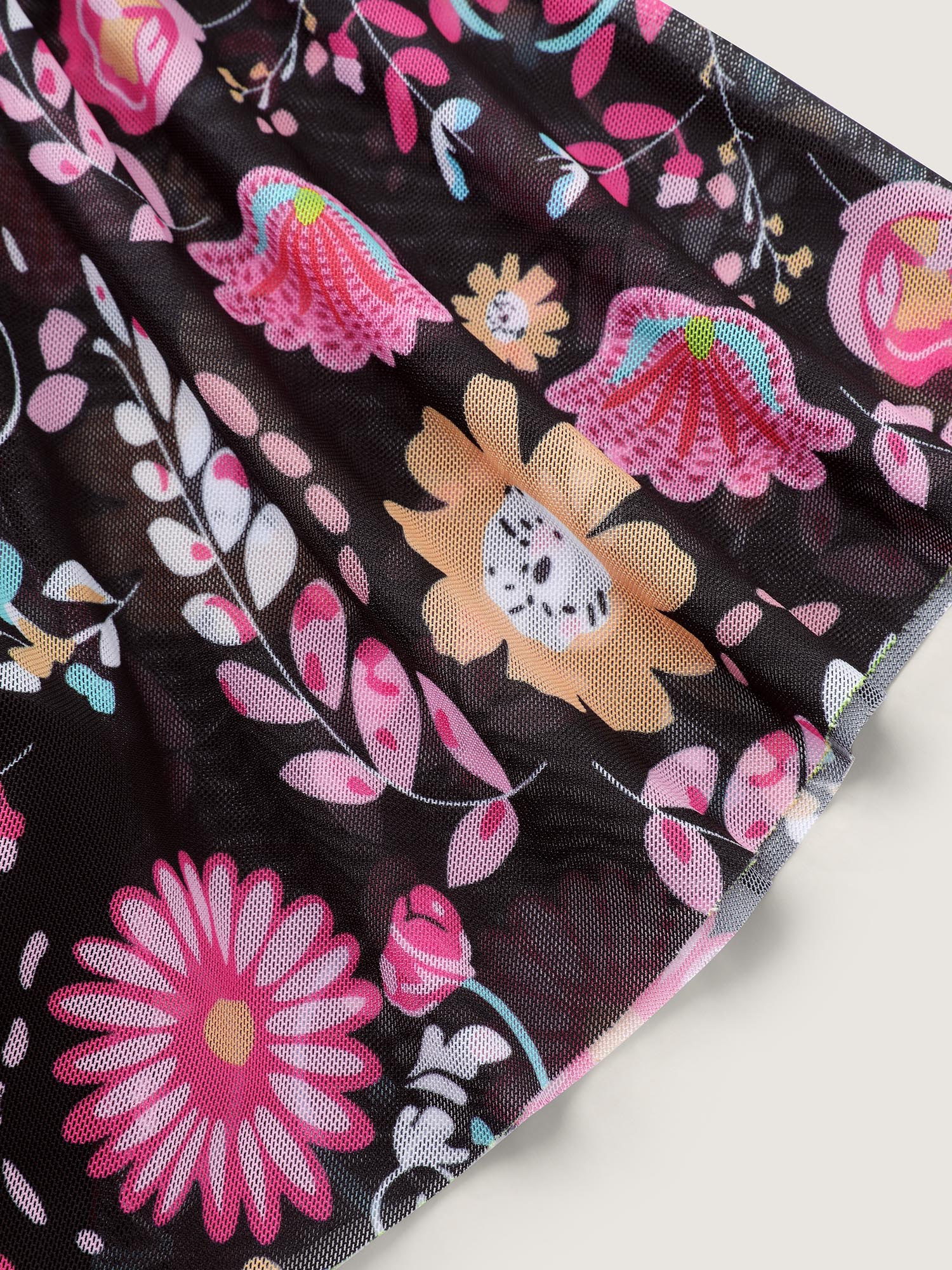 Sarong Set Floral Print One-Piece Swimsuit
