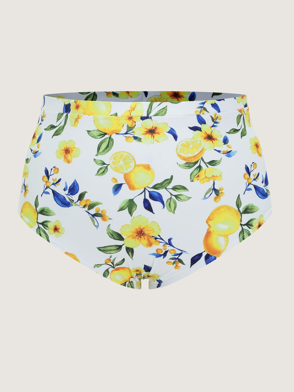 Lemon Print Pockets Fit And Flare Swim Dress
