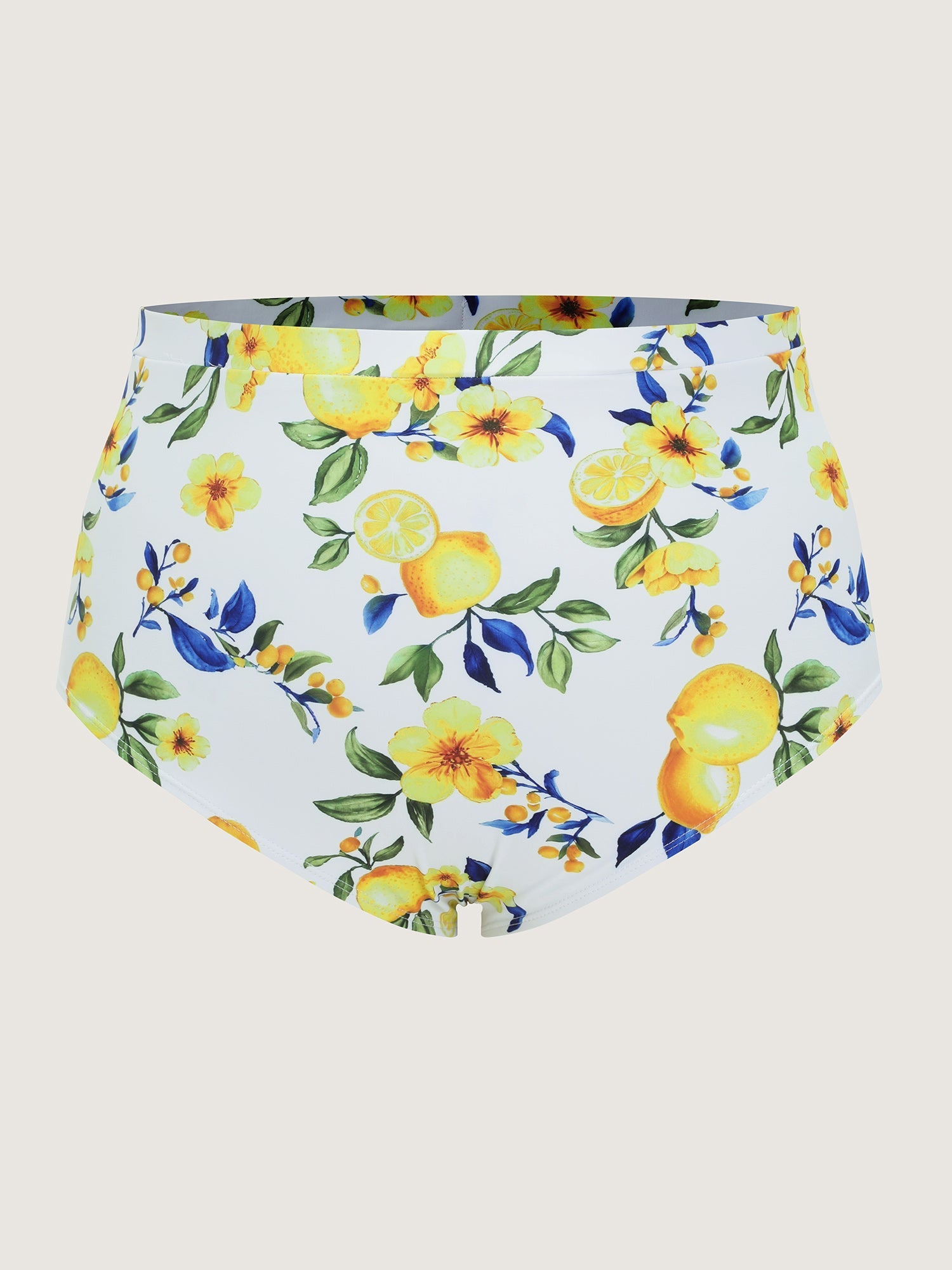Lemon Print Pockets Fit And Flare Swim Dress