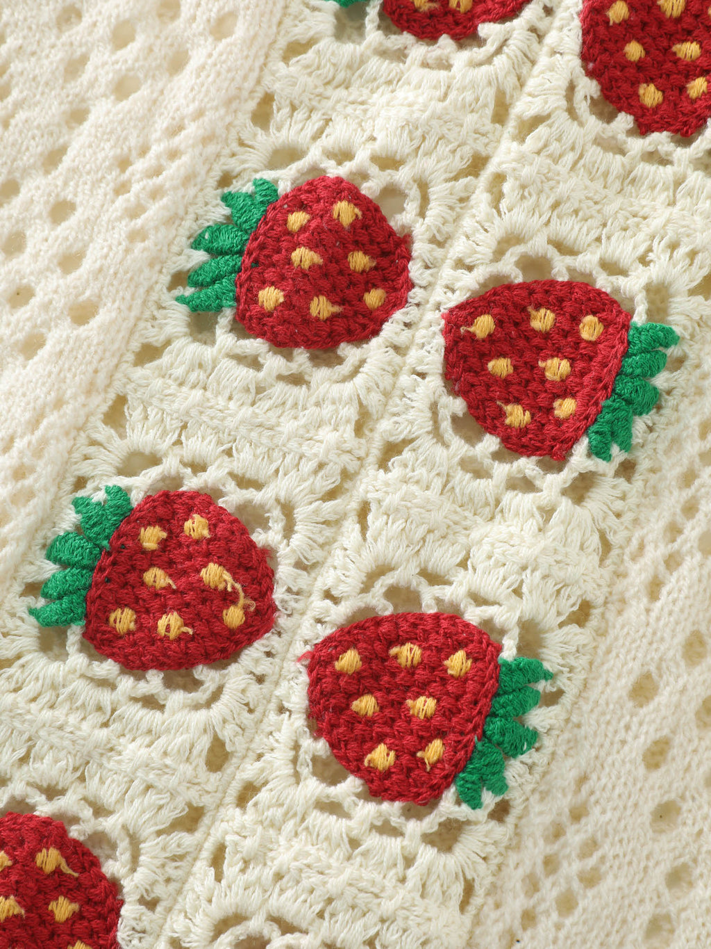 Textured Cut-Out Strawberry Swim Cover-Up