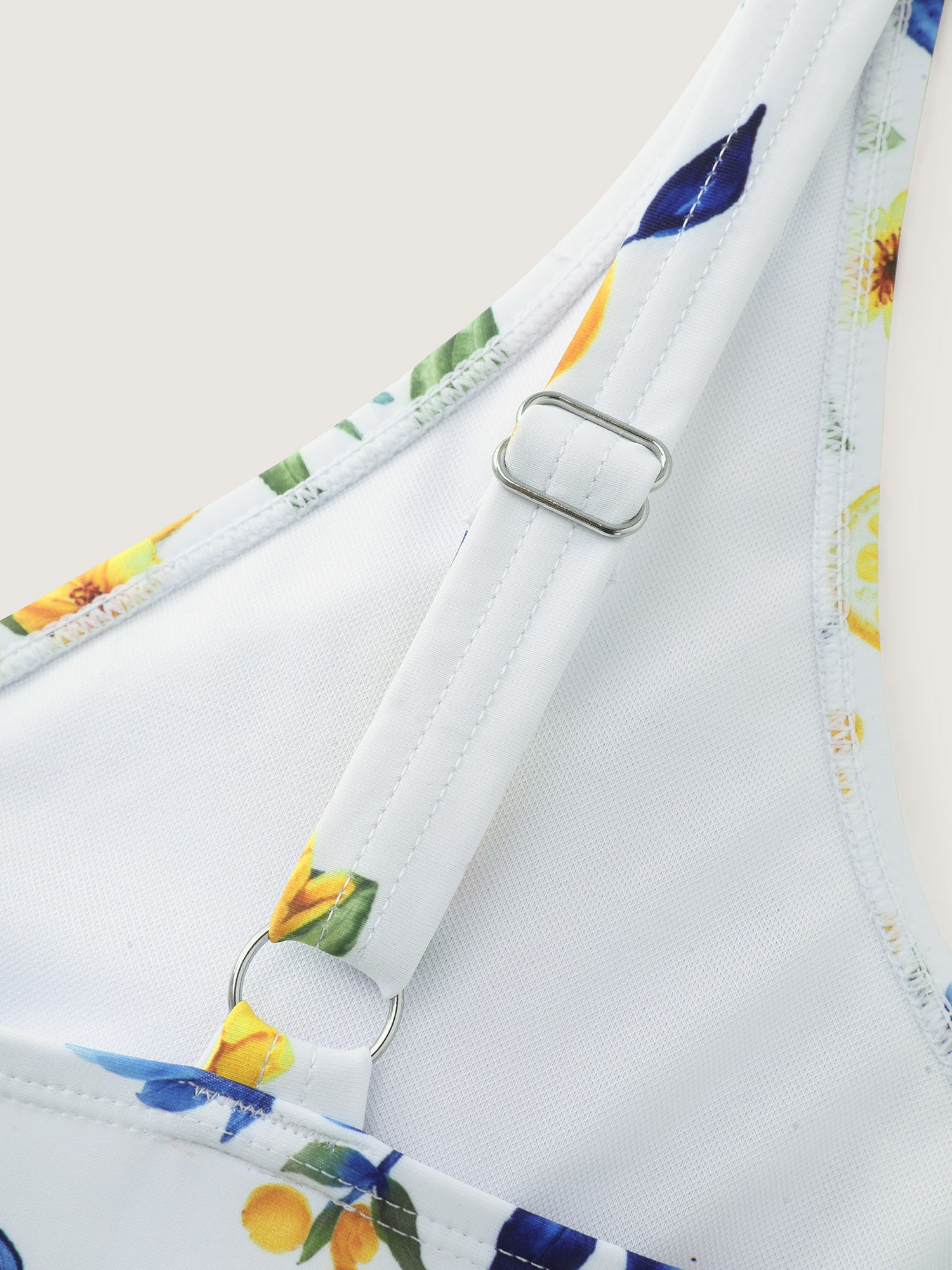Lemon Print Pockets Fit And Flare Swim Dress