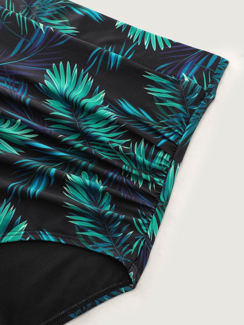 Tropical Print High-Waisted Swim Bottoms