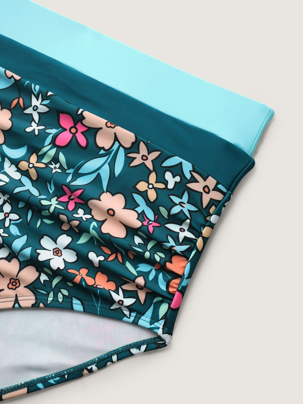 Floral Print Color Contrast Bikini Bottoms