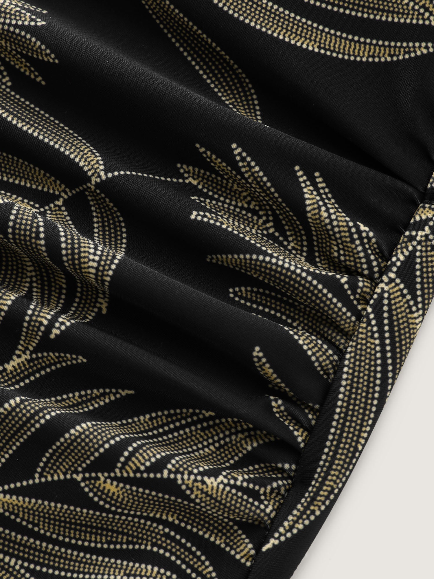 Tropical Leaf Print Sheer Splicing One-Piece Swimsuit