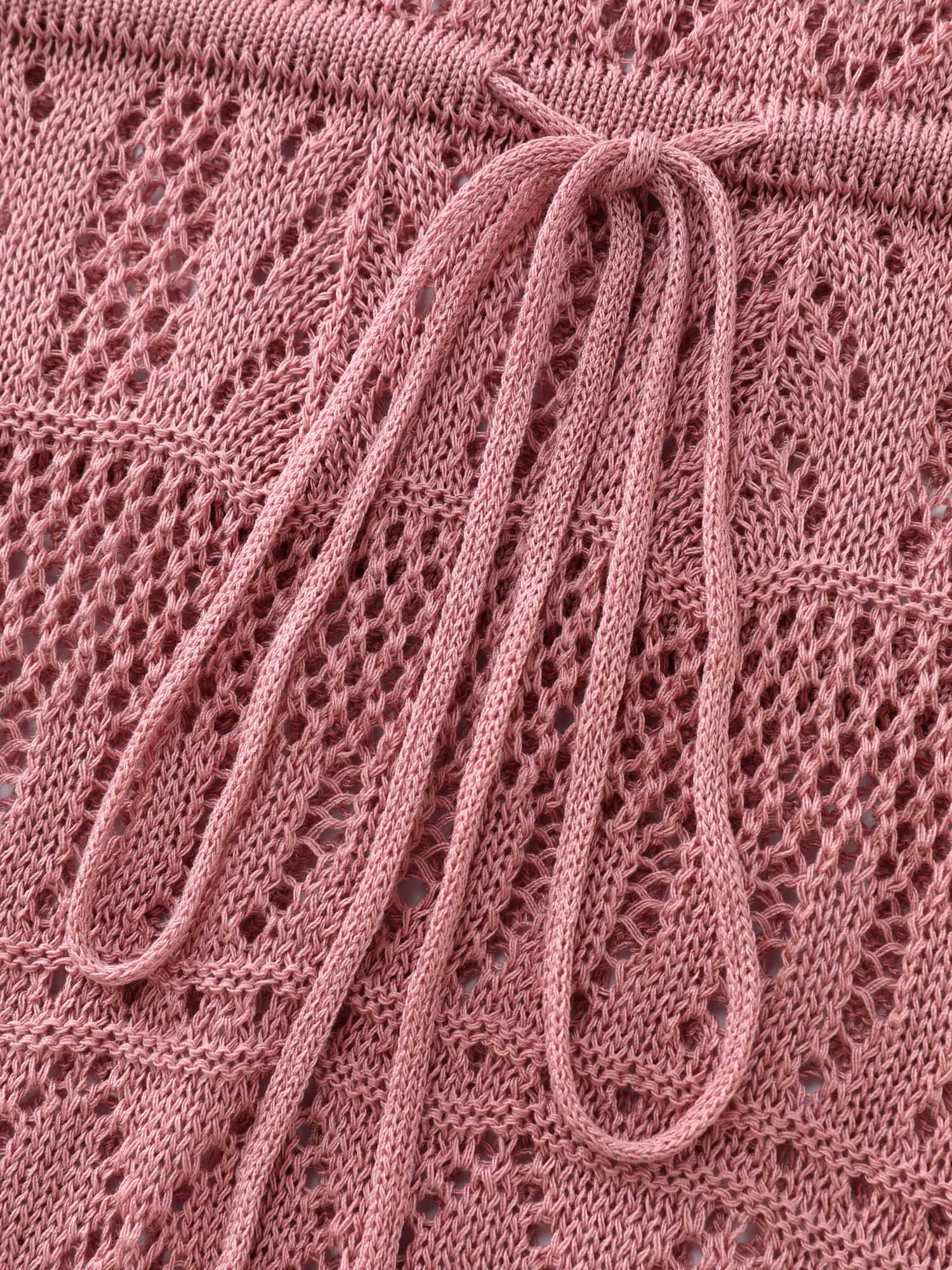 Textured Cut-Out Drawstring Swim Cover-Up