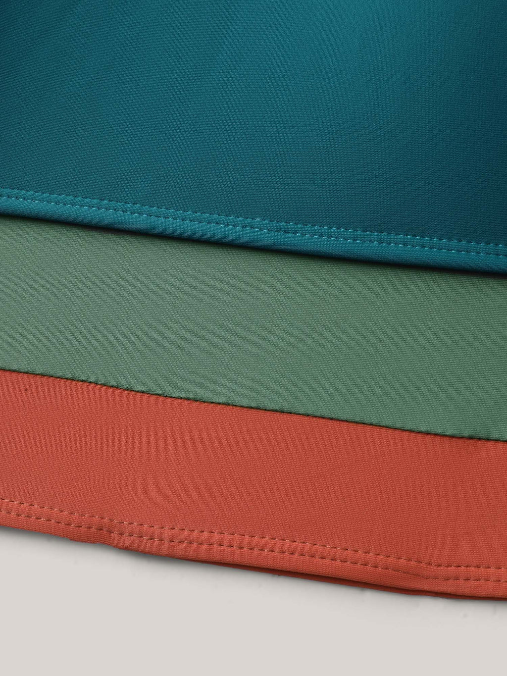 Colorful Hem Scoop Neck Swim Top