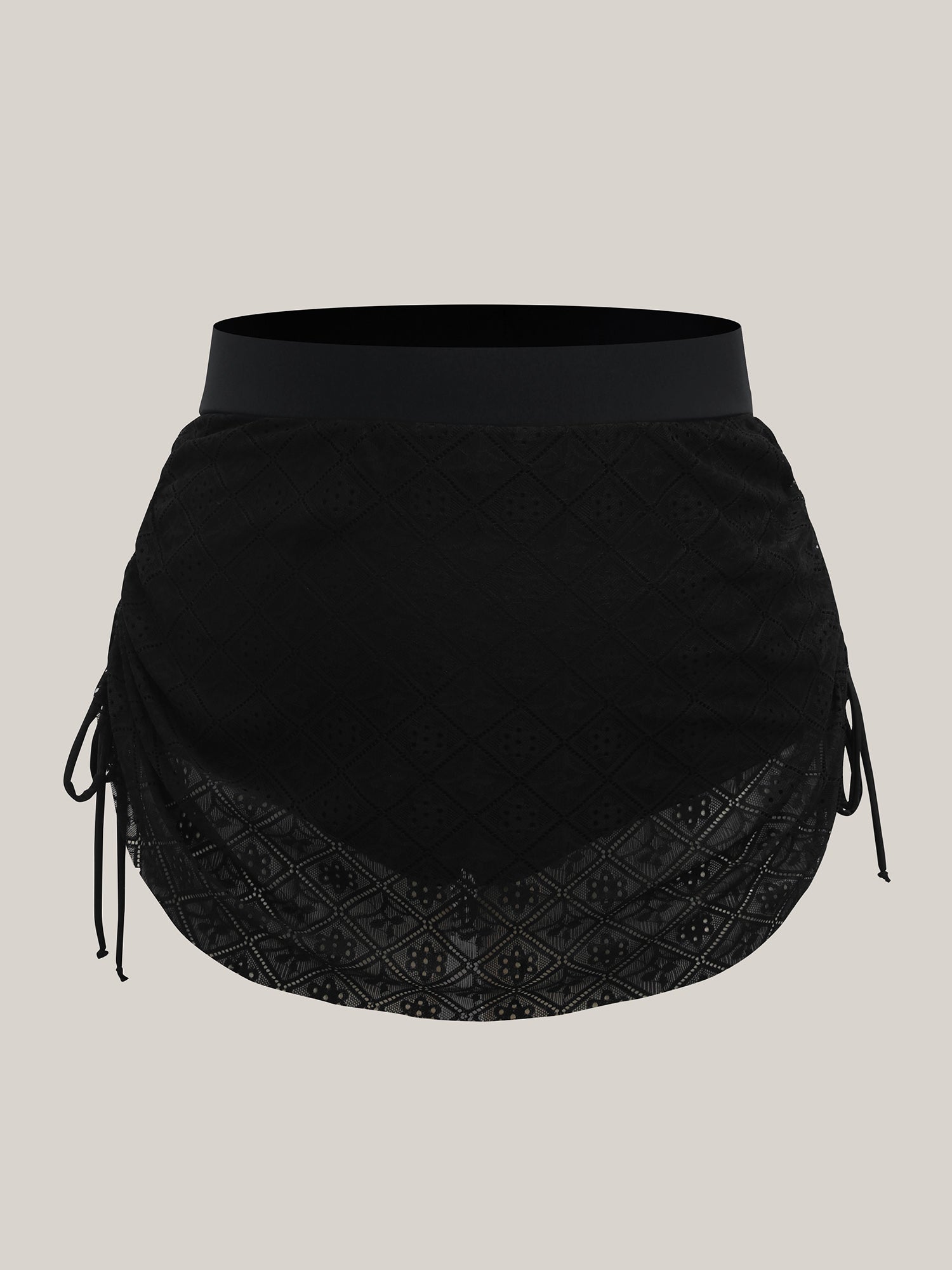 Lace Adjustable Coverage Drawstring Swim Bottoms