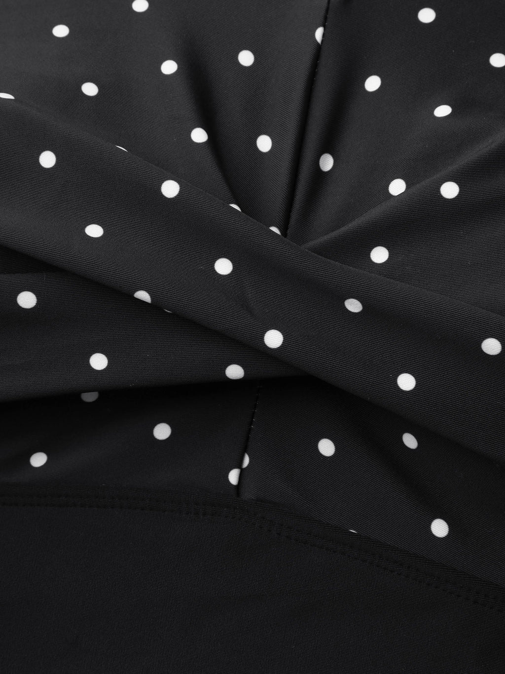 Polka Dots Spliced Ruched One-Piece Swimsuit