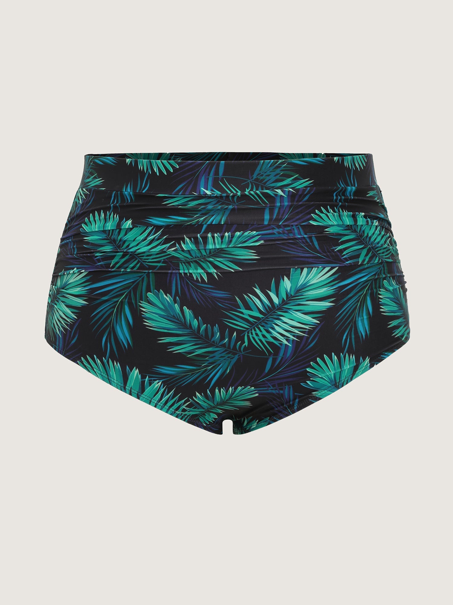 Tropical Print High-Waisted Swim Bottoms