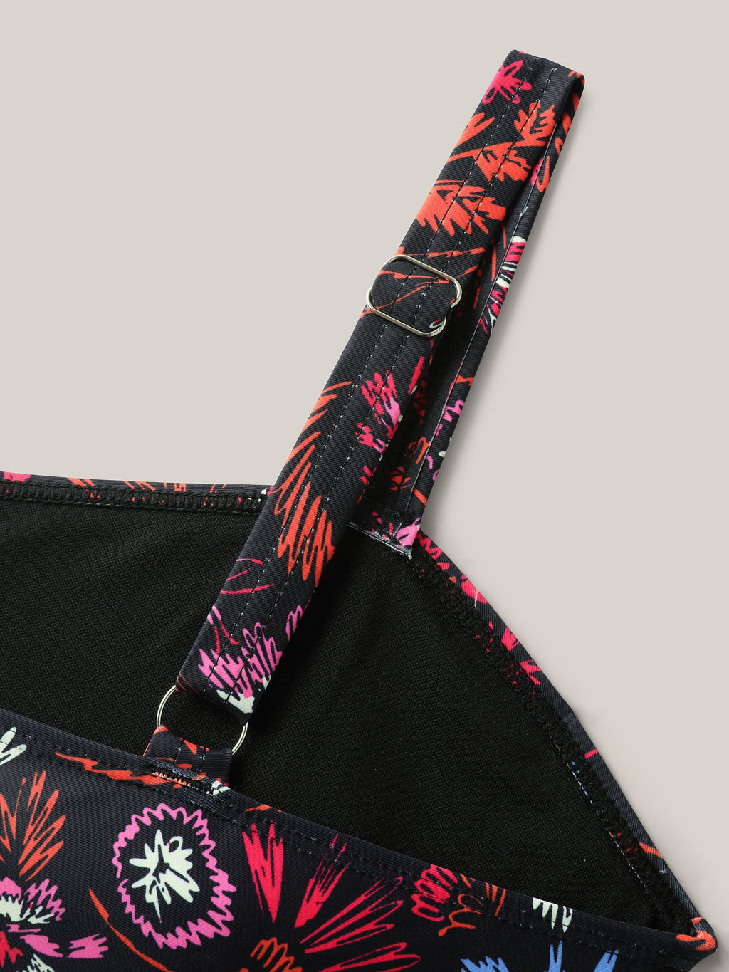 Floral Print Twist Front Swim Top