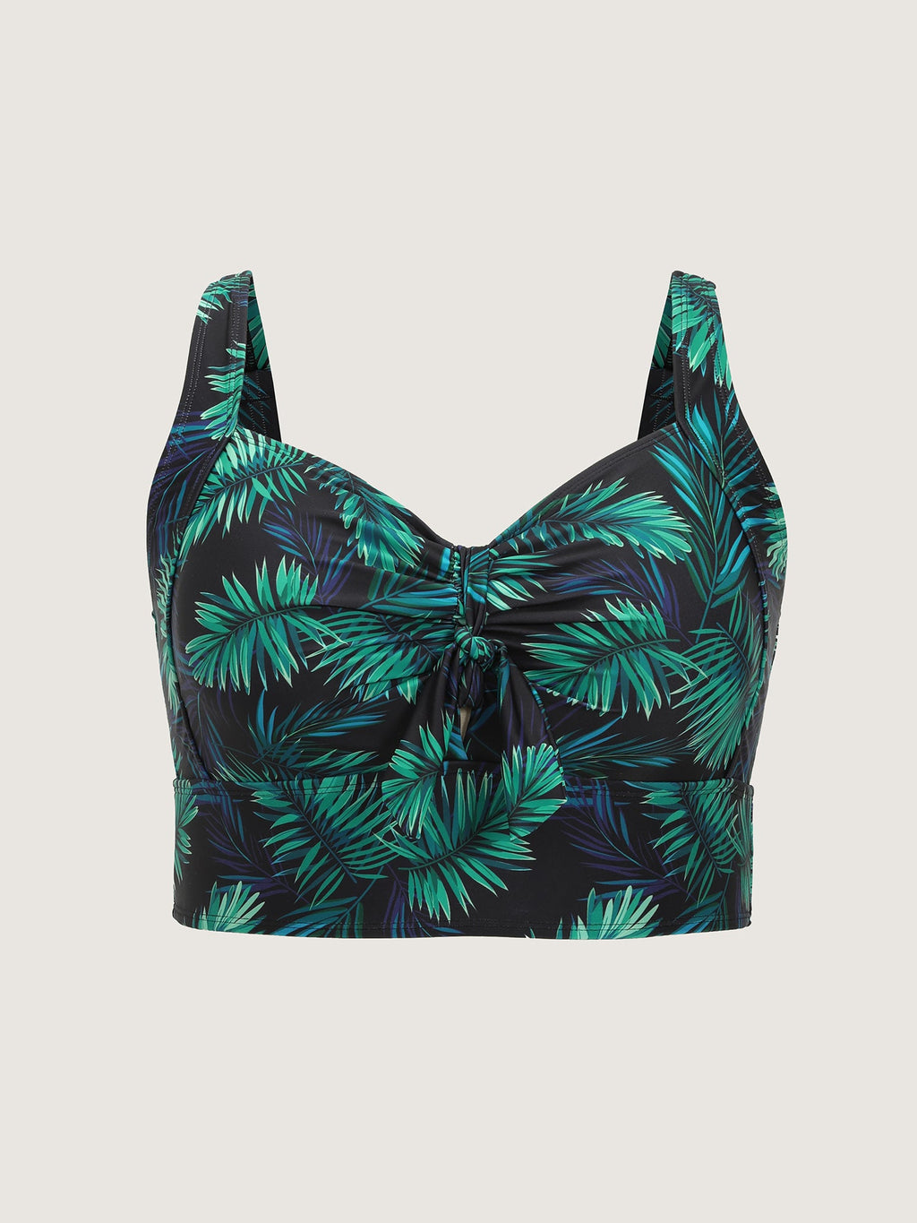 Tropical Print Knotted Front Swim Top