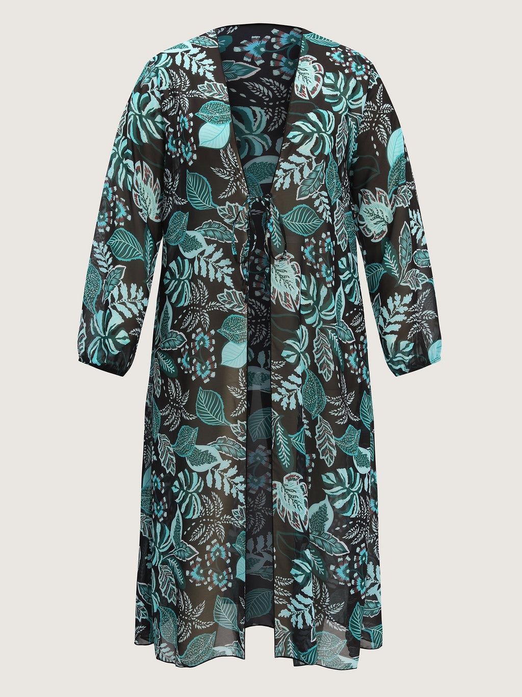 Tropical Breeze Stretchy Sleeve Swim Cover-Up