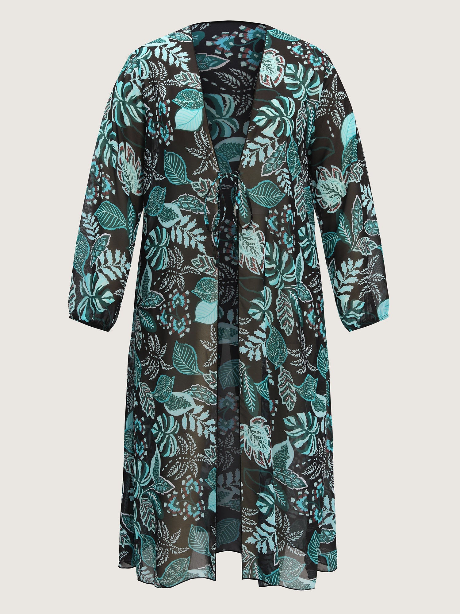 Tropical Breeze Stretchy Sleeve Swim Cover-Up
