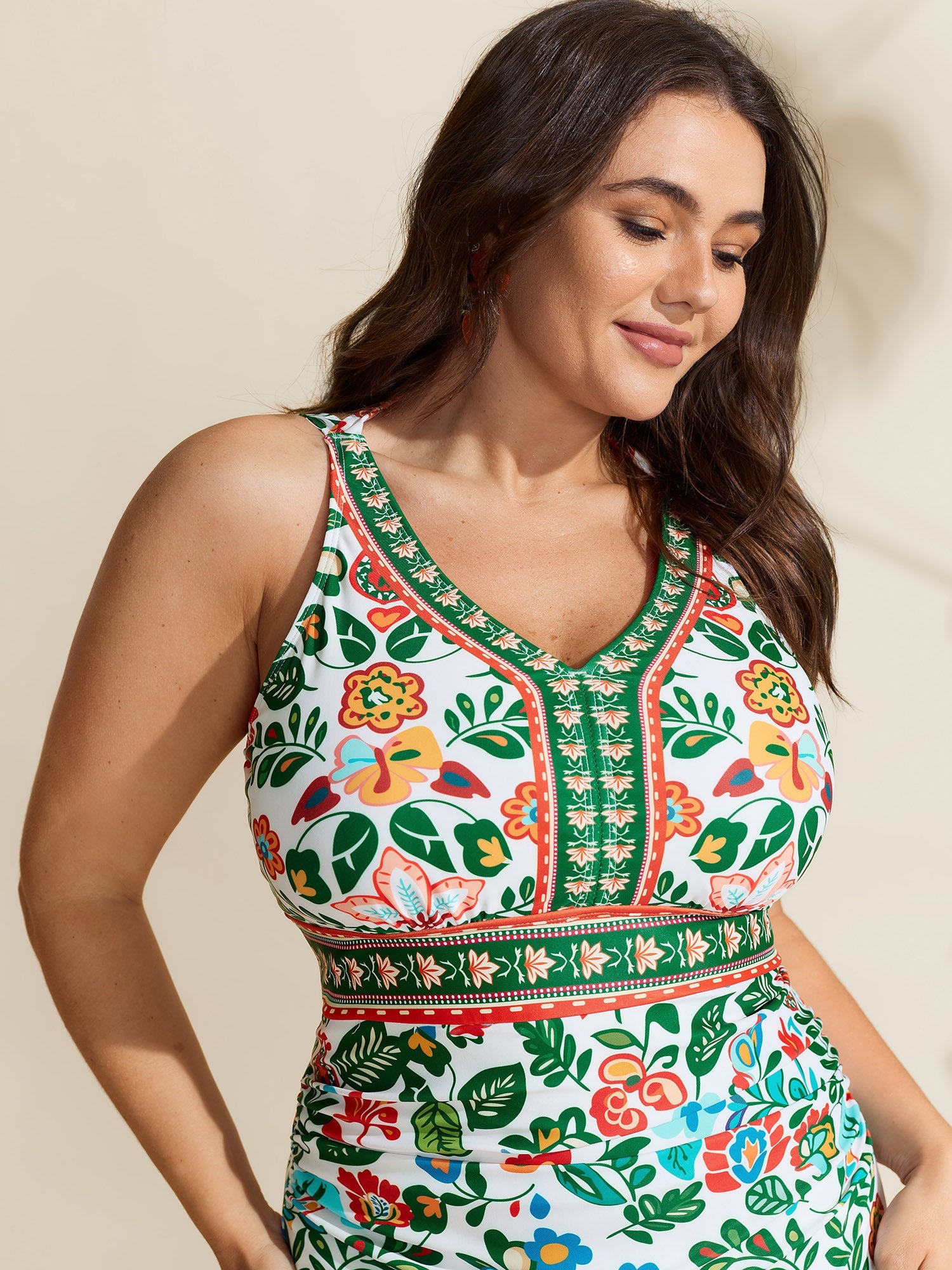 Two-Piece Tummy-Control Sarong Swimsuit