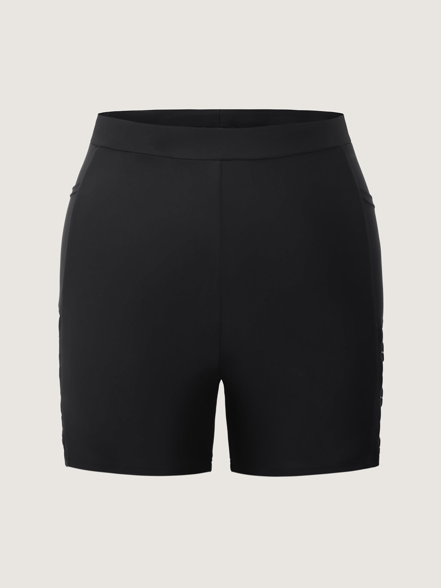 Side Cut-Out Detail Pockets Swim Shorts