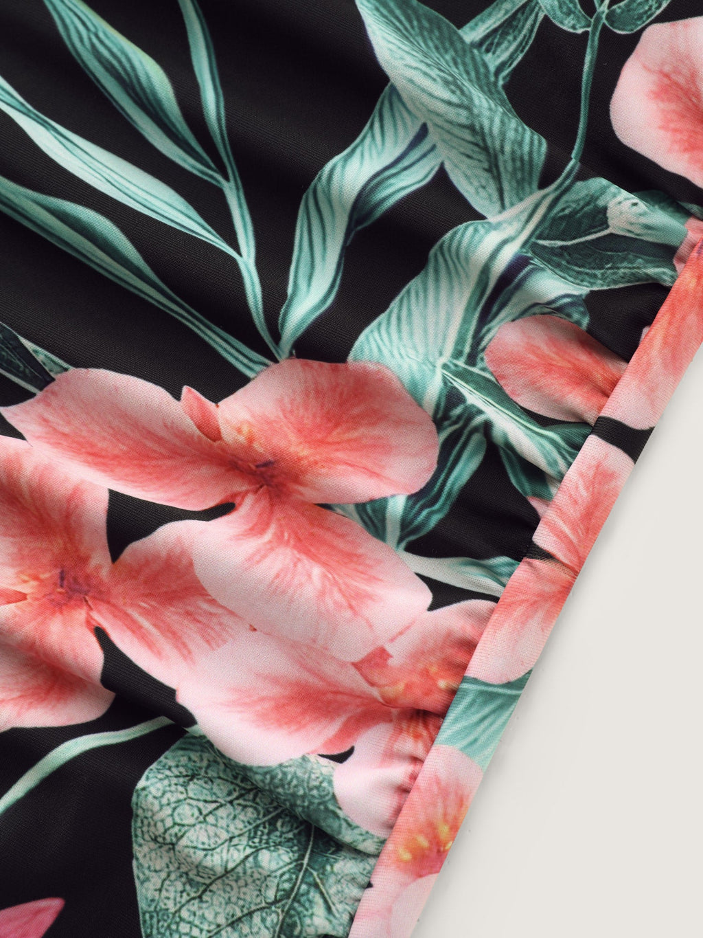Romantic Floral Print Shirred One-Piece Swimsuit