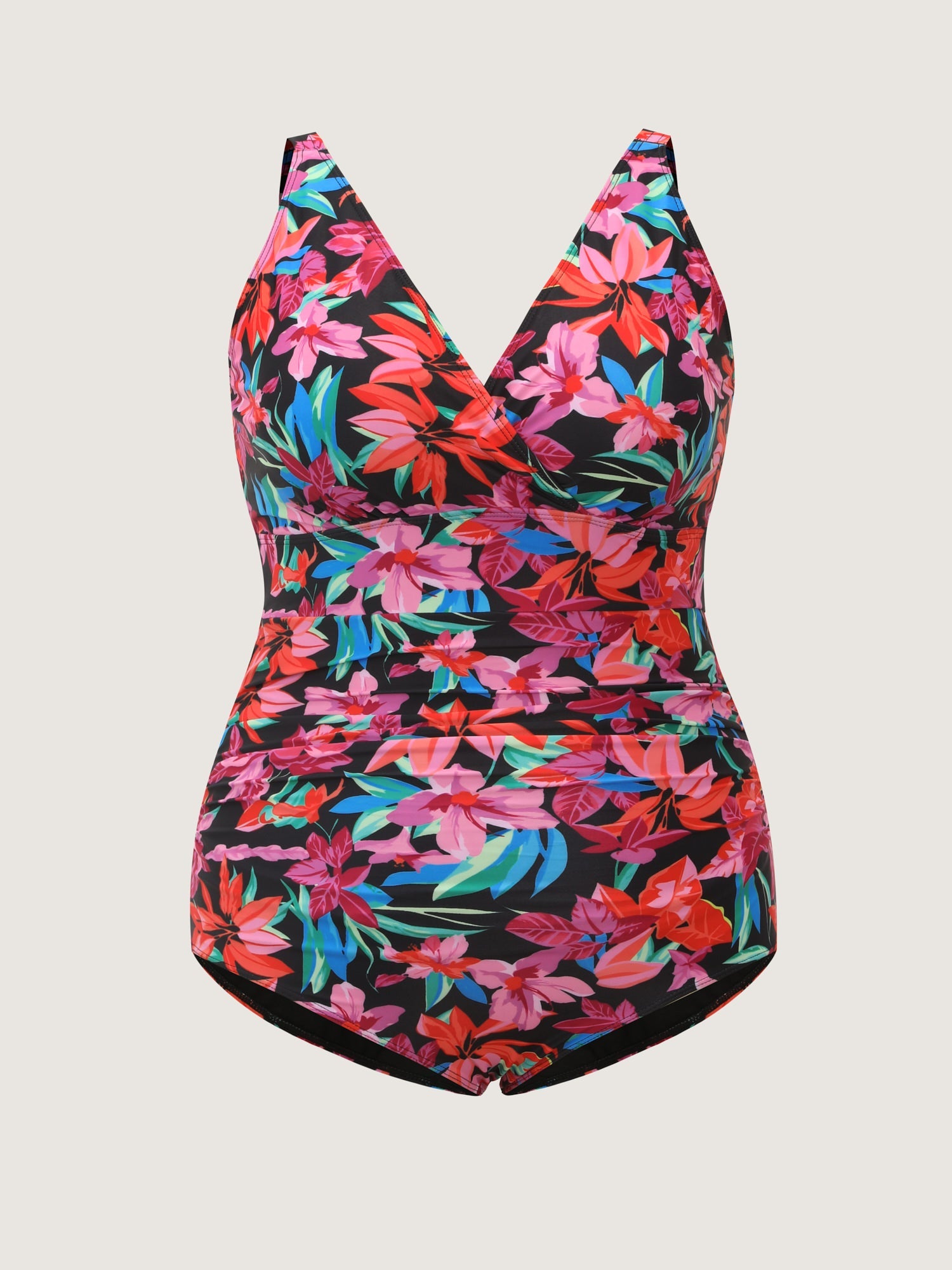Tropical Escape Print Sarong One-Piece Swimsuit