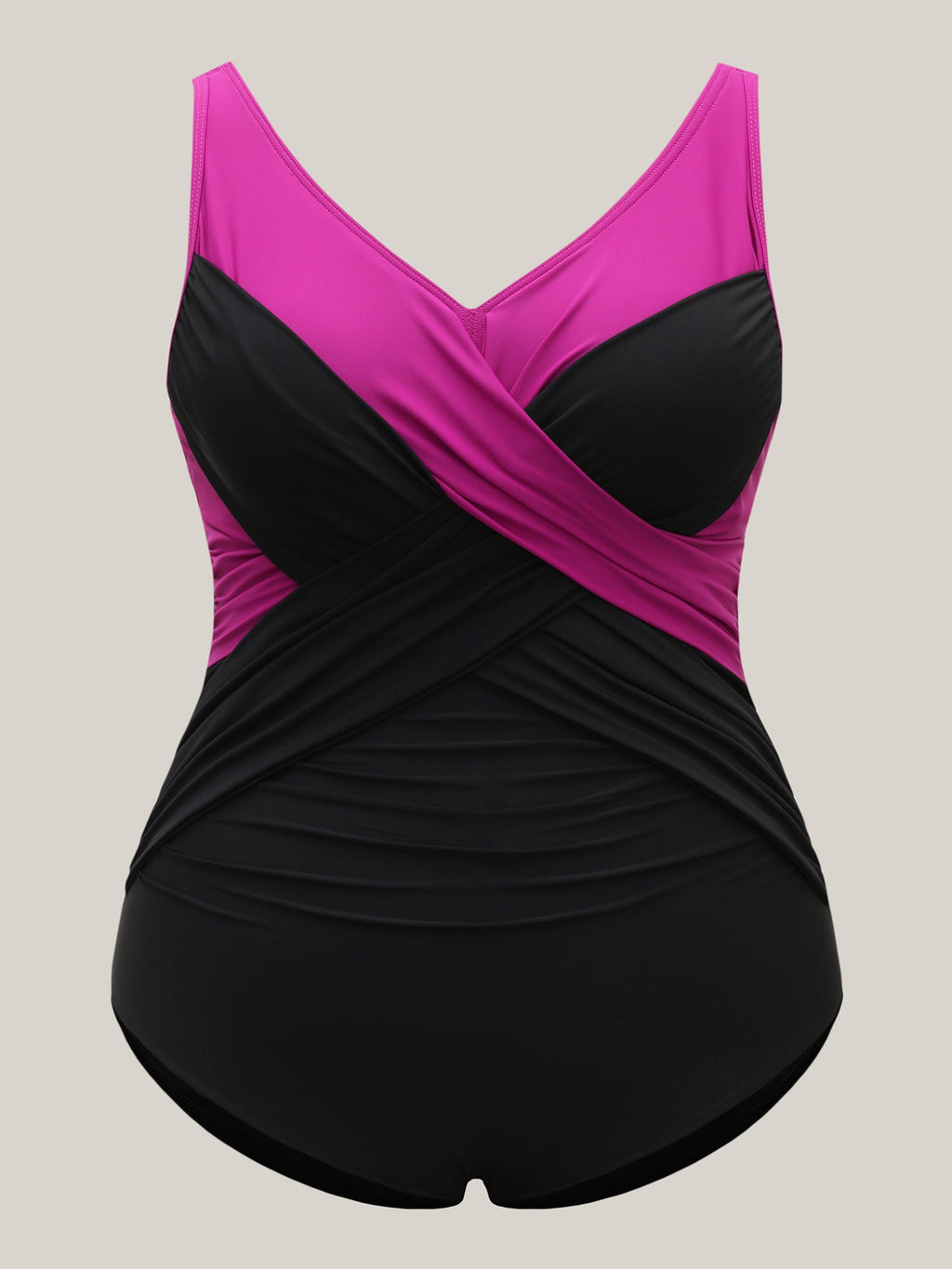 Color Block Twist Front One-Piece Swimsuit
