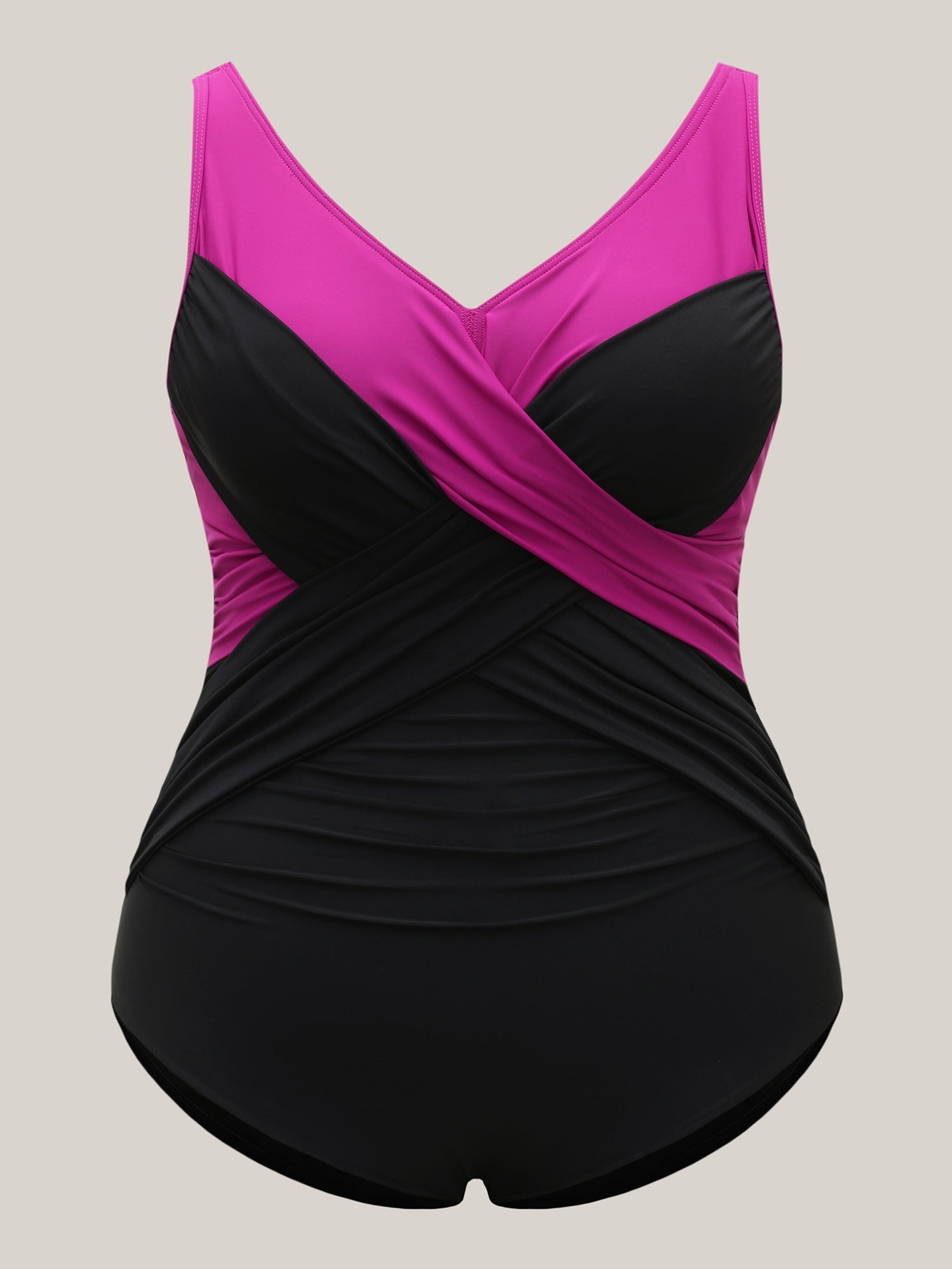 Color Block Twist Front One-Piece Swimsuit