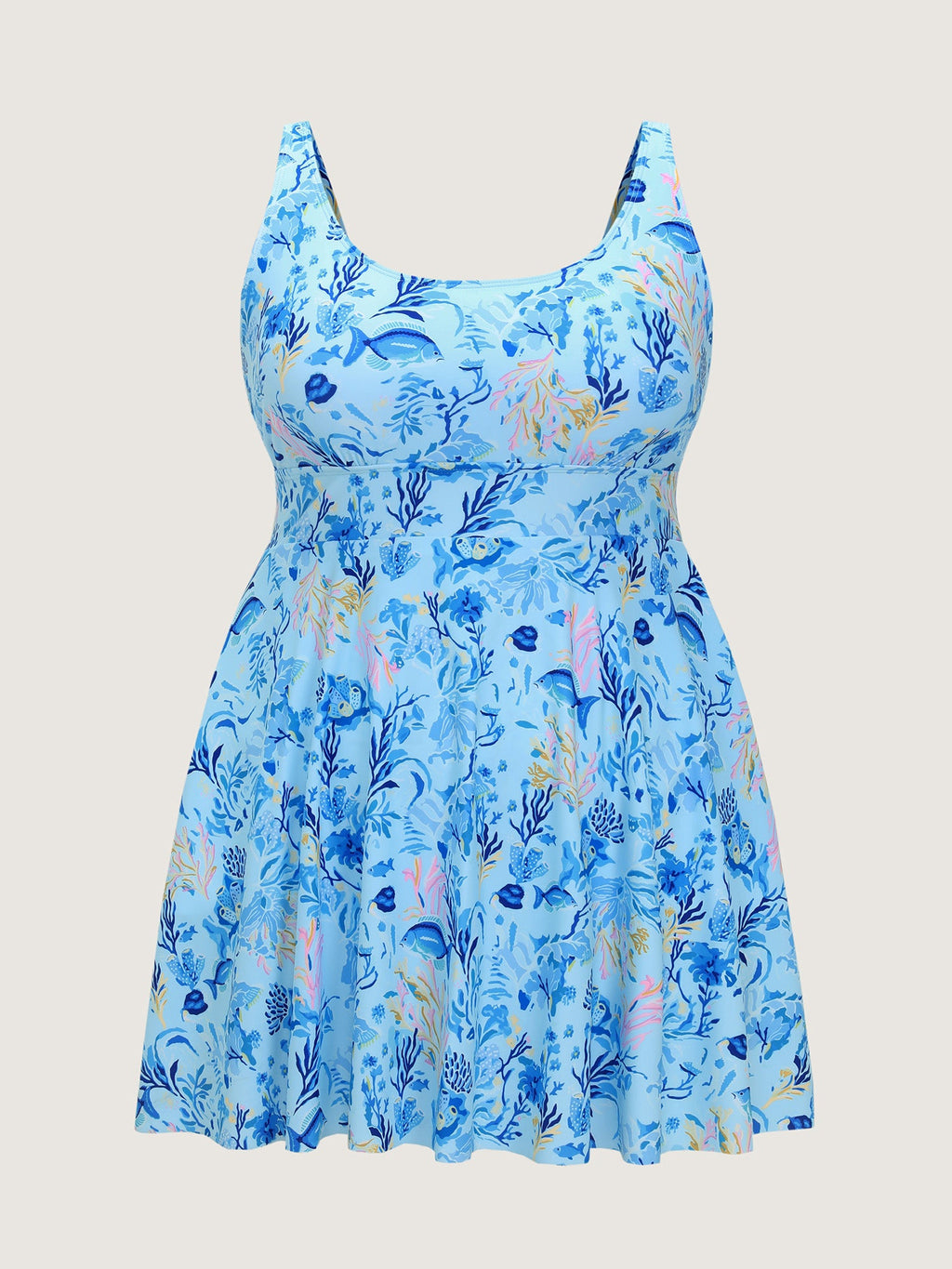 Floral Print Fit And Flare Swim Dress