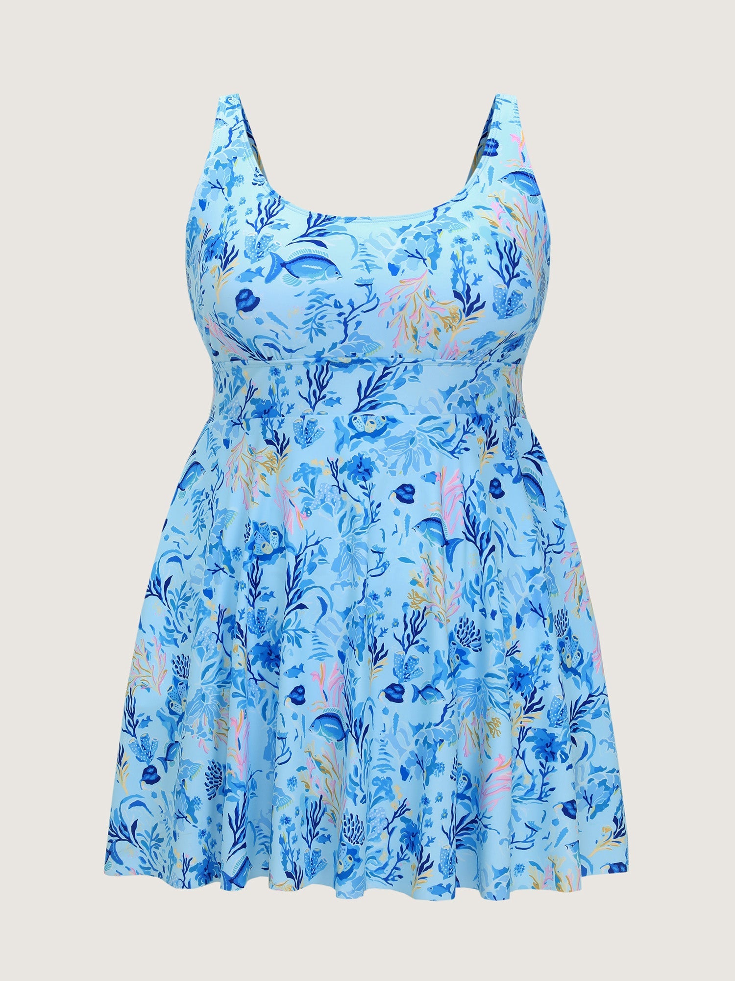 Floral Print Fit And Flare Swim Dress