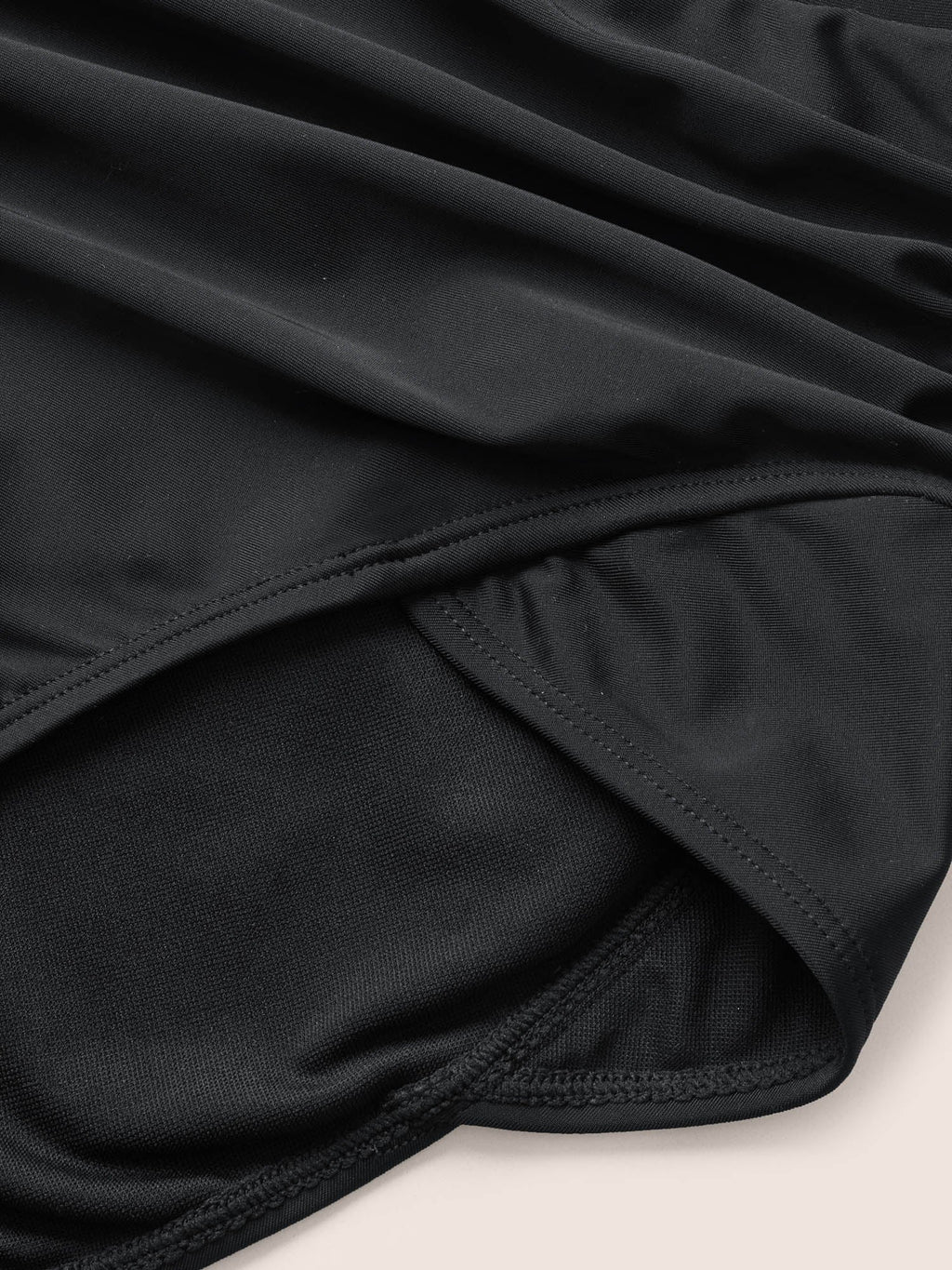 Plain Ruched High-Waisted Bikini Bottom