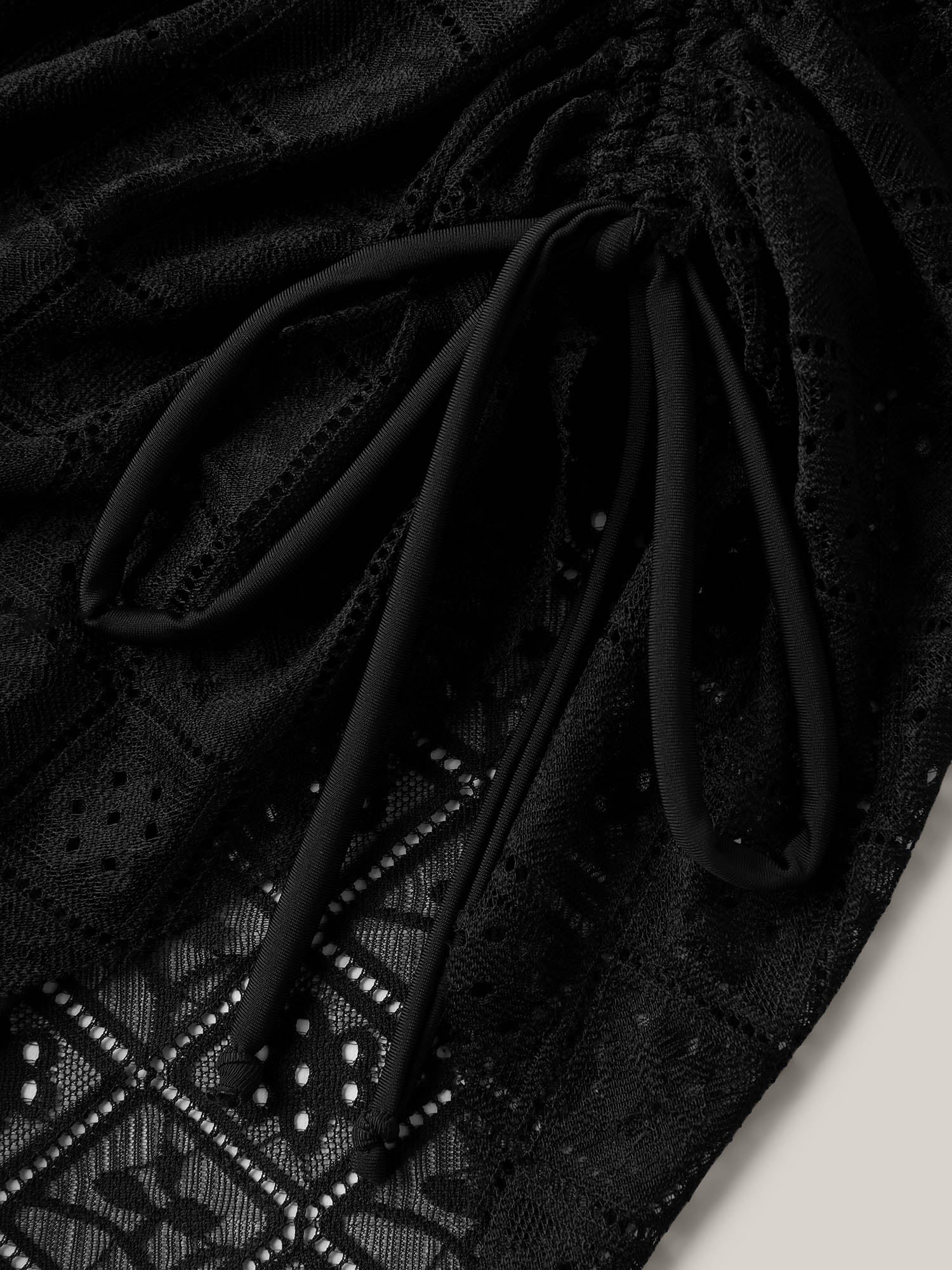 Lace Adjustable Coverage Drawstring Swim Bottoms