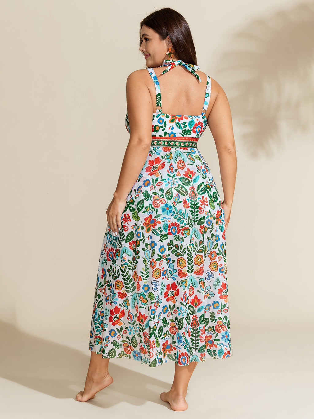 Two-Piece Tummy-Control Sarong Swimsuit