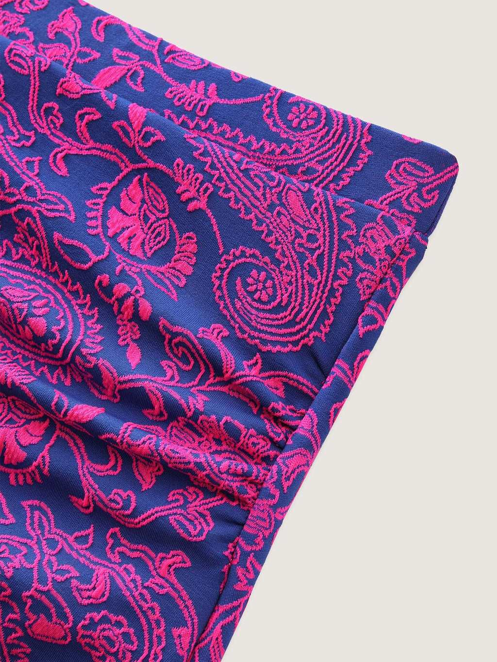 Textured Paisley Print Ruched Swim Bottoms
