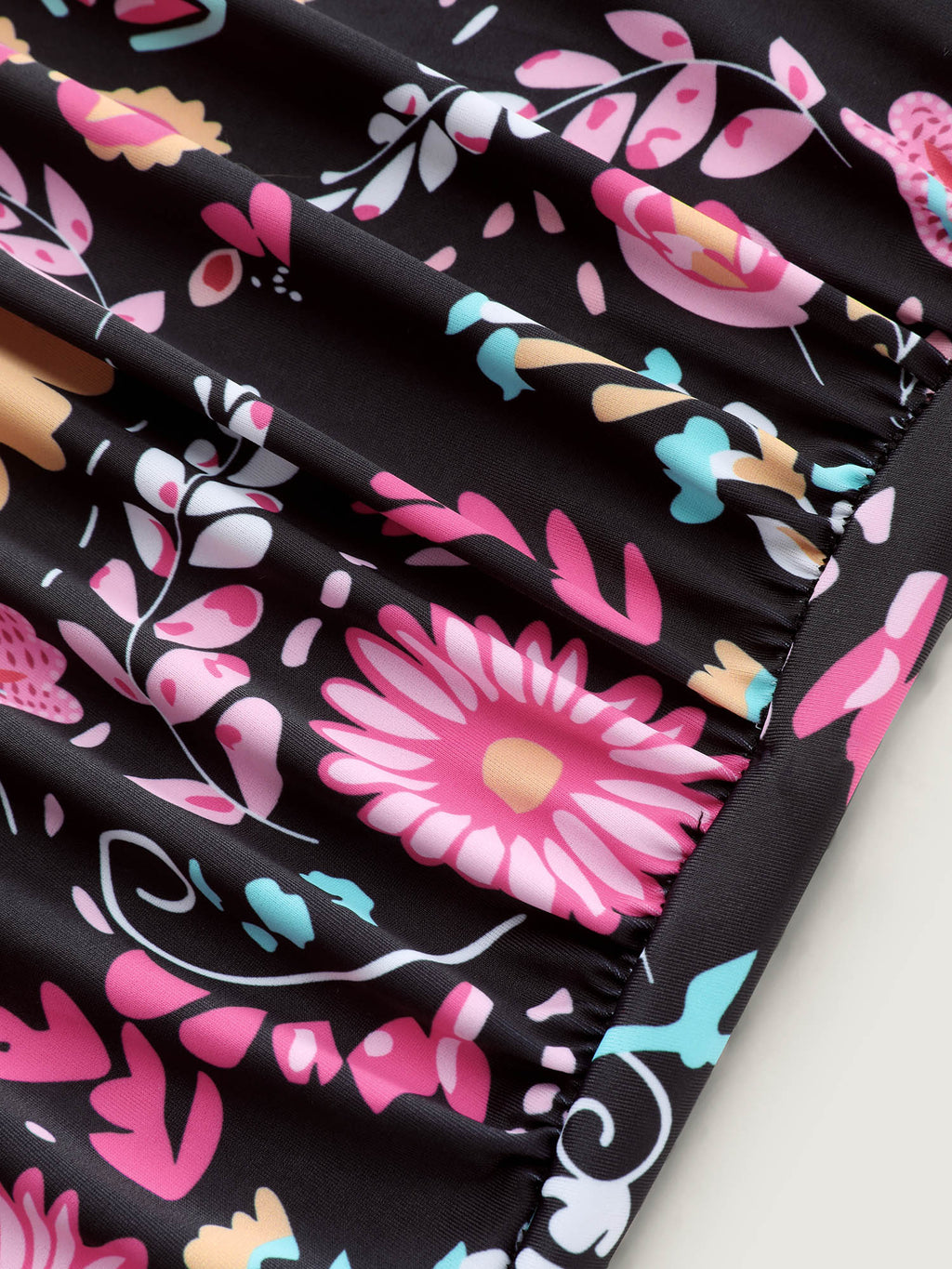 Sarong Set Floral Print One-Piece Swimsuit