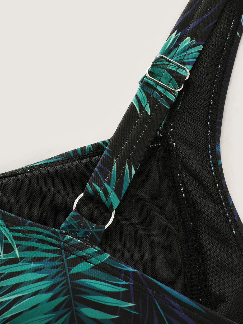 Tropical Print Knotted Front Swim Top