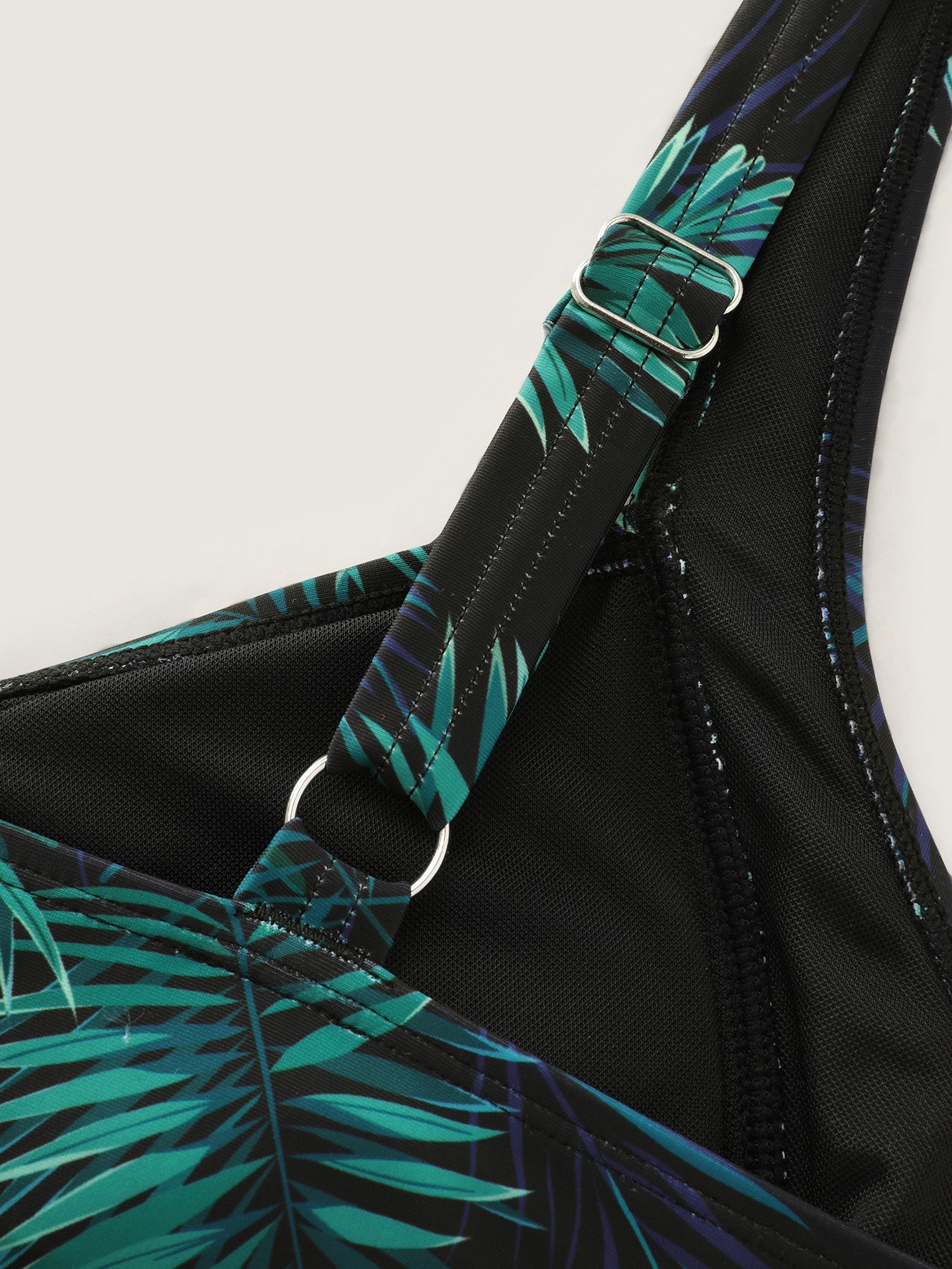 Tropical Print Knotted Front Swim Top