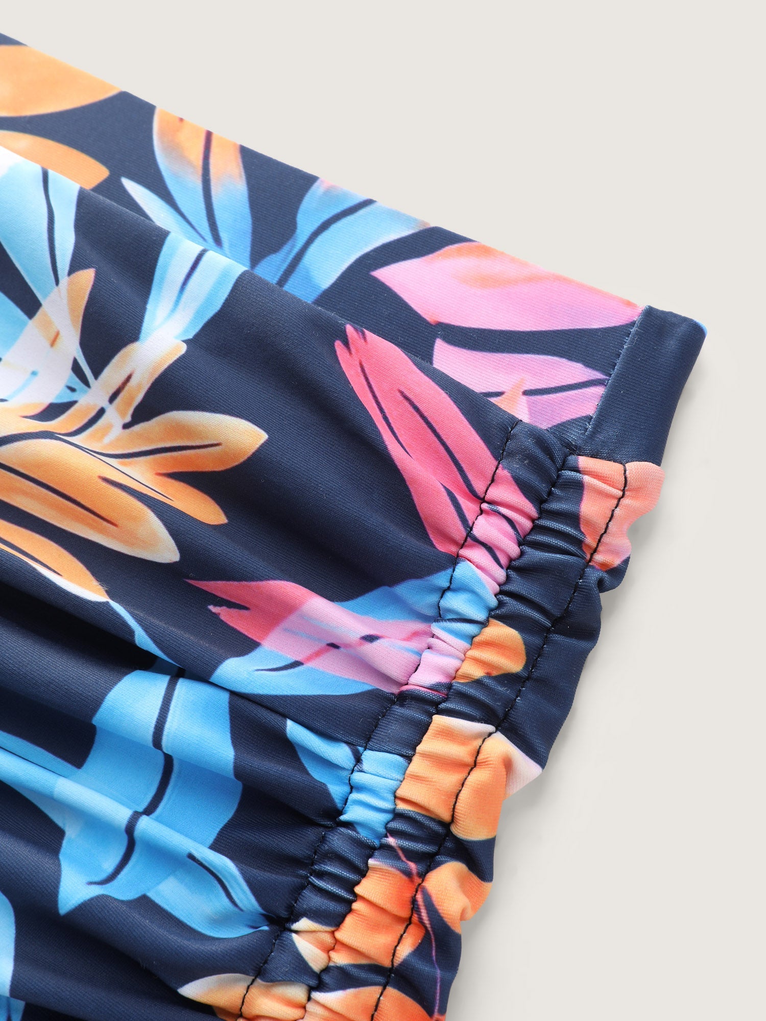 Bright Tropical Floral Print Adjustable Bikini Bottoms