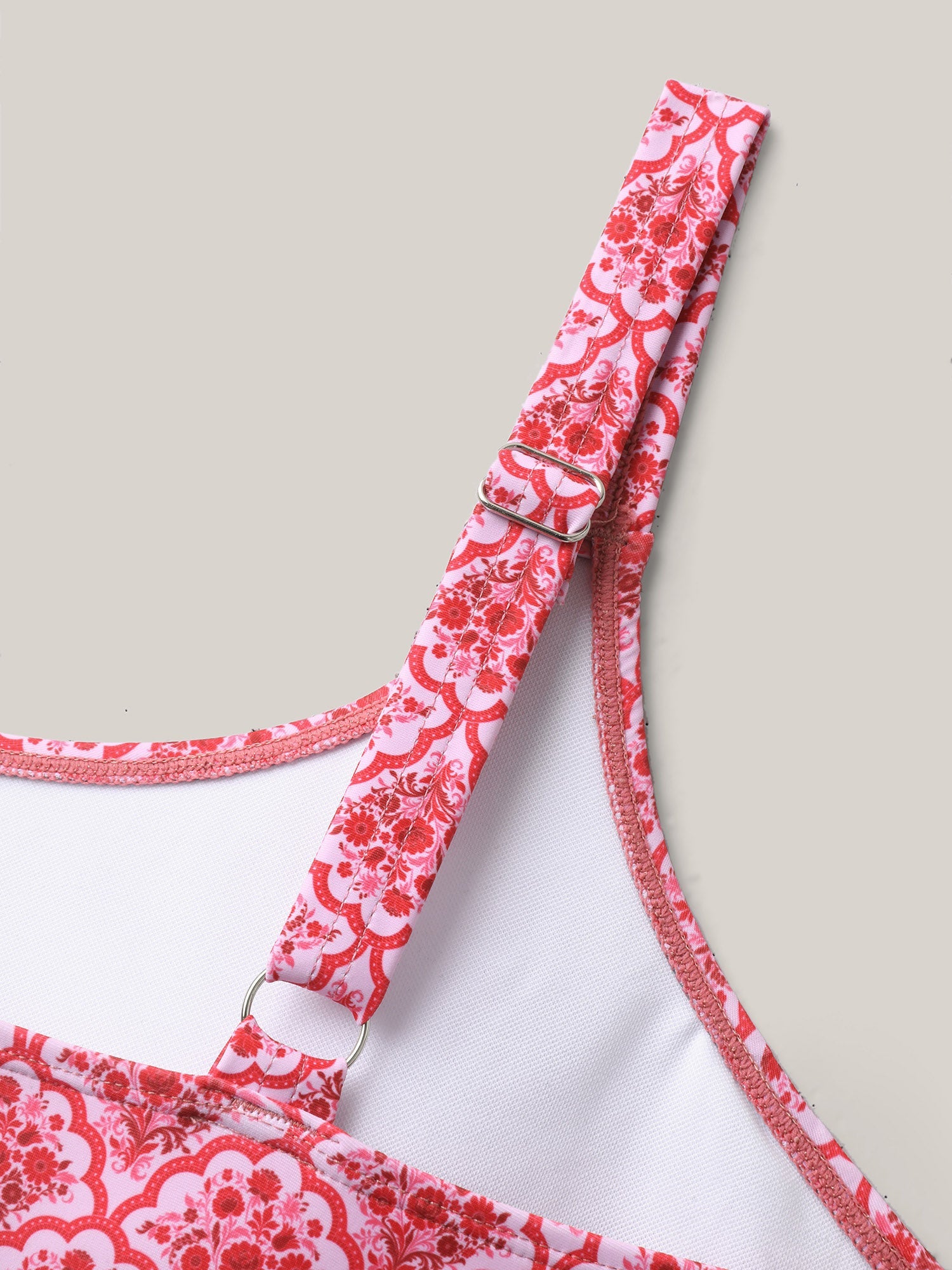 Geometric Print Ruched One-Piece Swimsuit