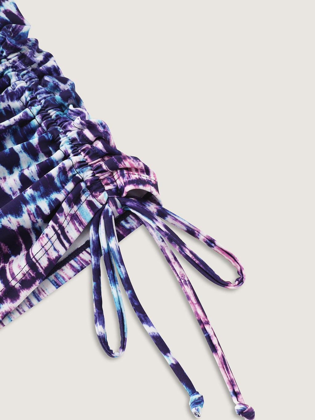Tie-Dye Effect Scoop Neckline Swim Top