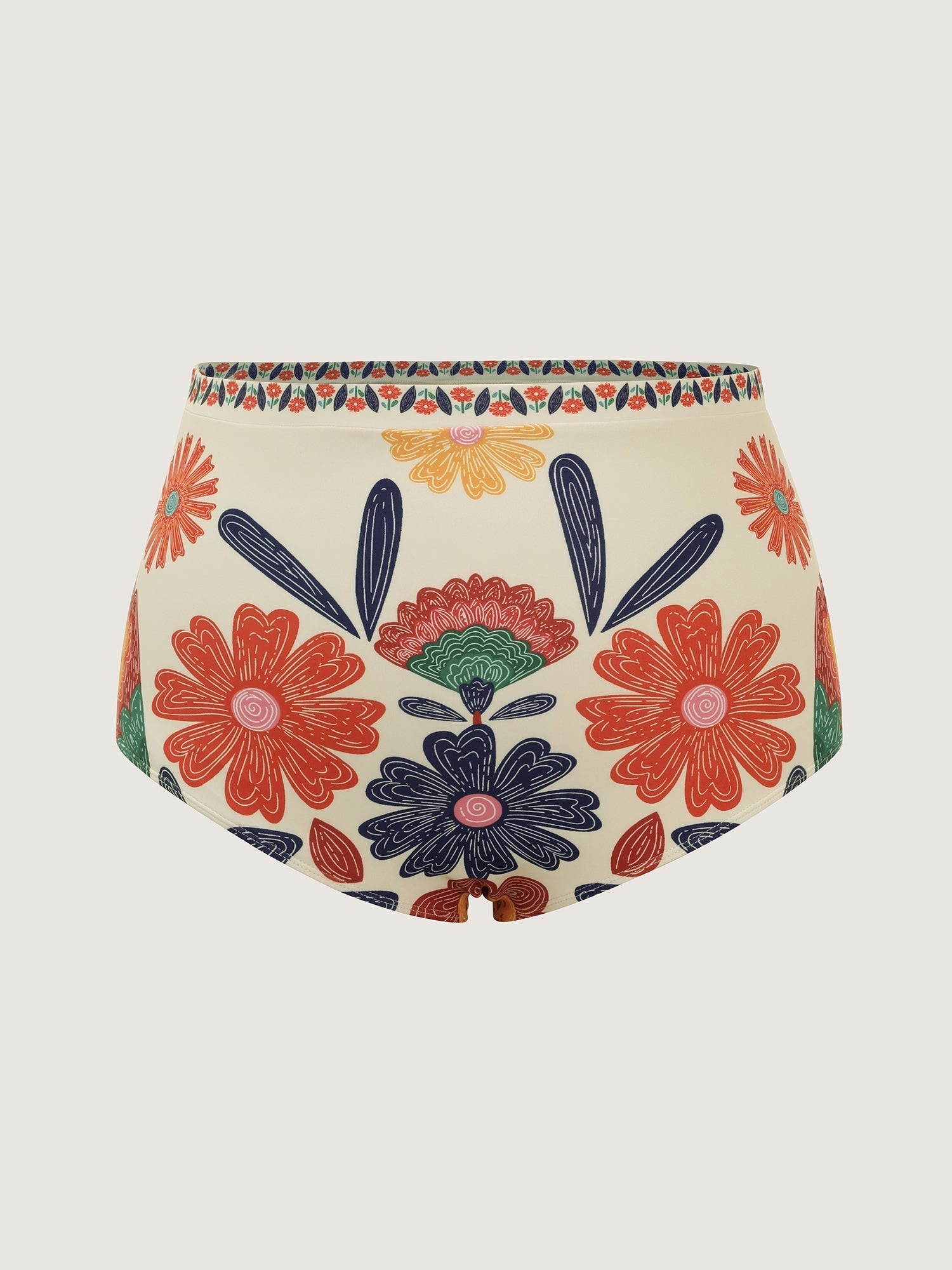 Floral Surplice Neckline Pockets Swim Dress