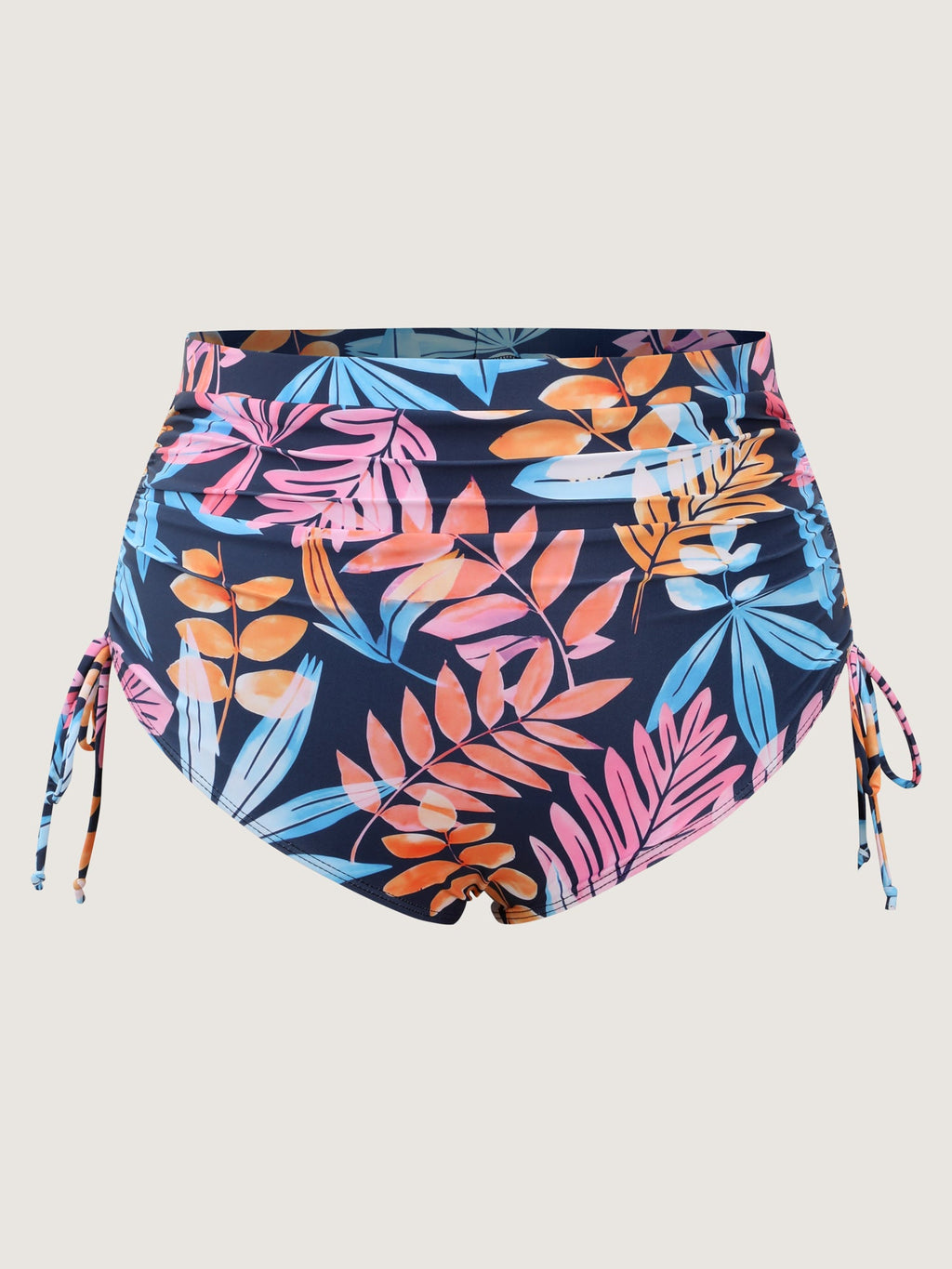 Bright Tropical Floral Print Adjustable Bikini Bottoms