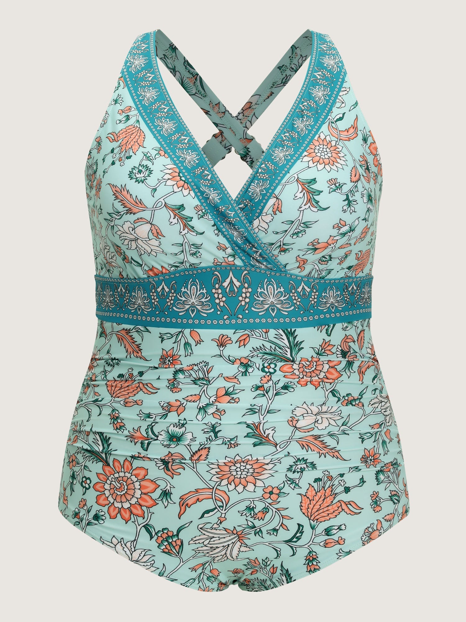 Floral Print Adjustable Tummy-Control One-Piece Swimsuit
