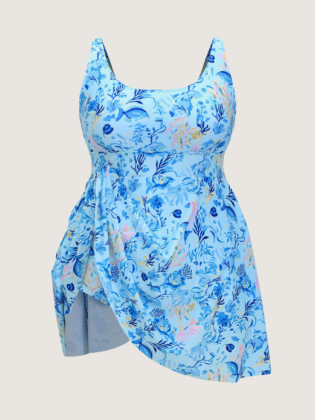 Floral Print Fit And Flare Swim Dress