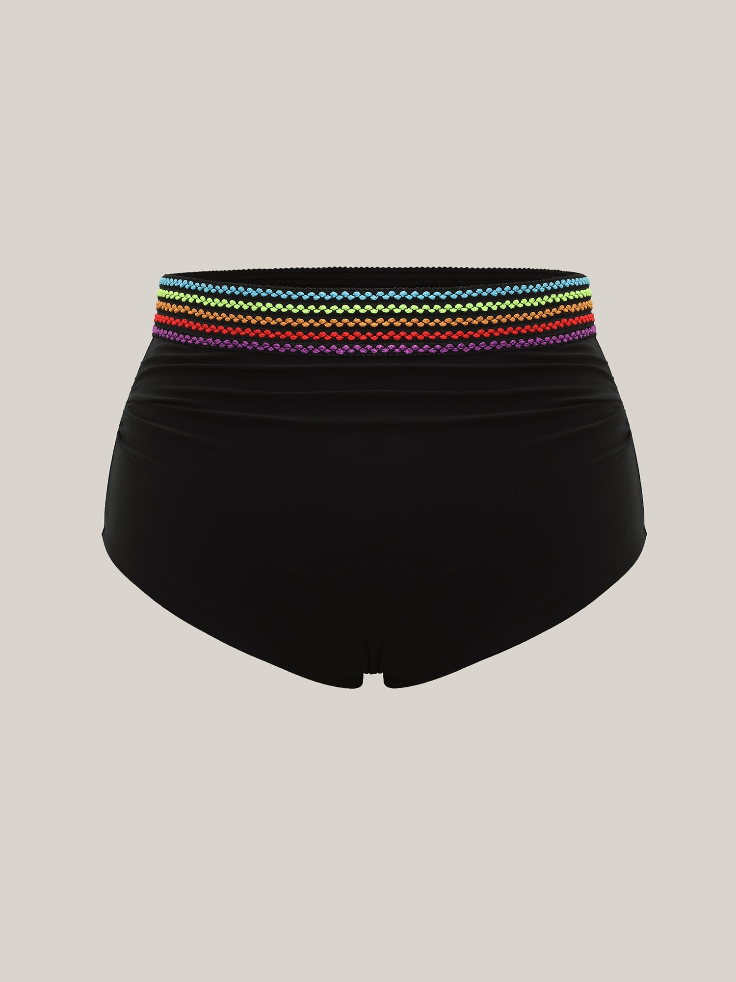 Colorful Webbed Tight-Fit Bikini Bottoms