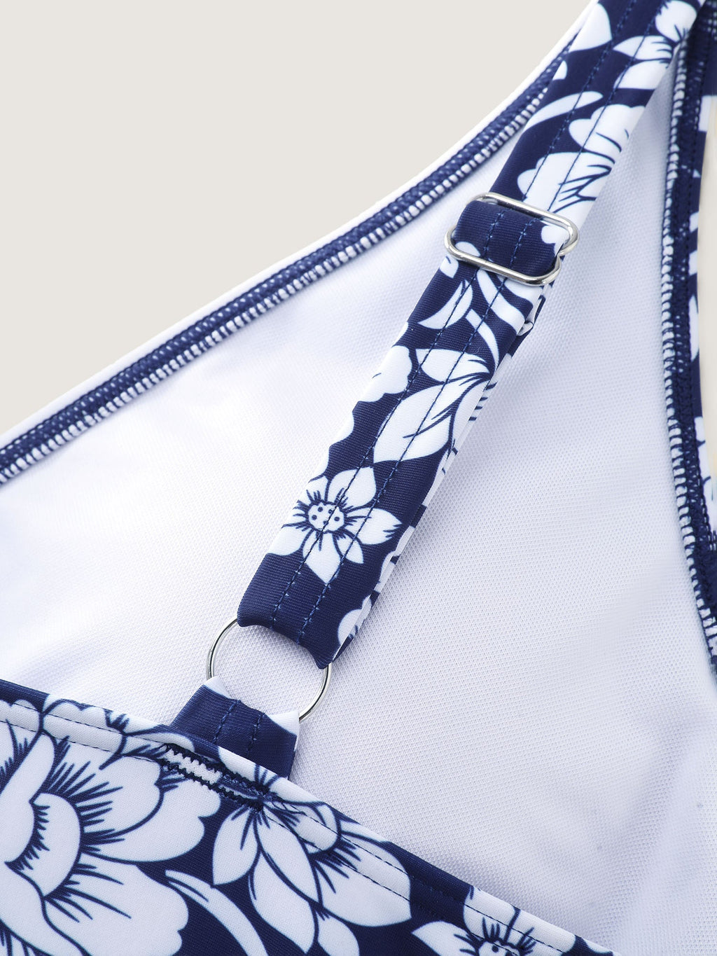 Floral Print Surplice Neckline Bikini Top