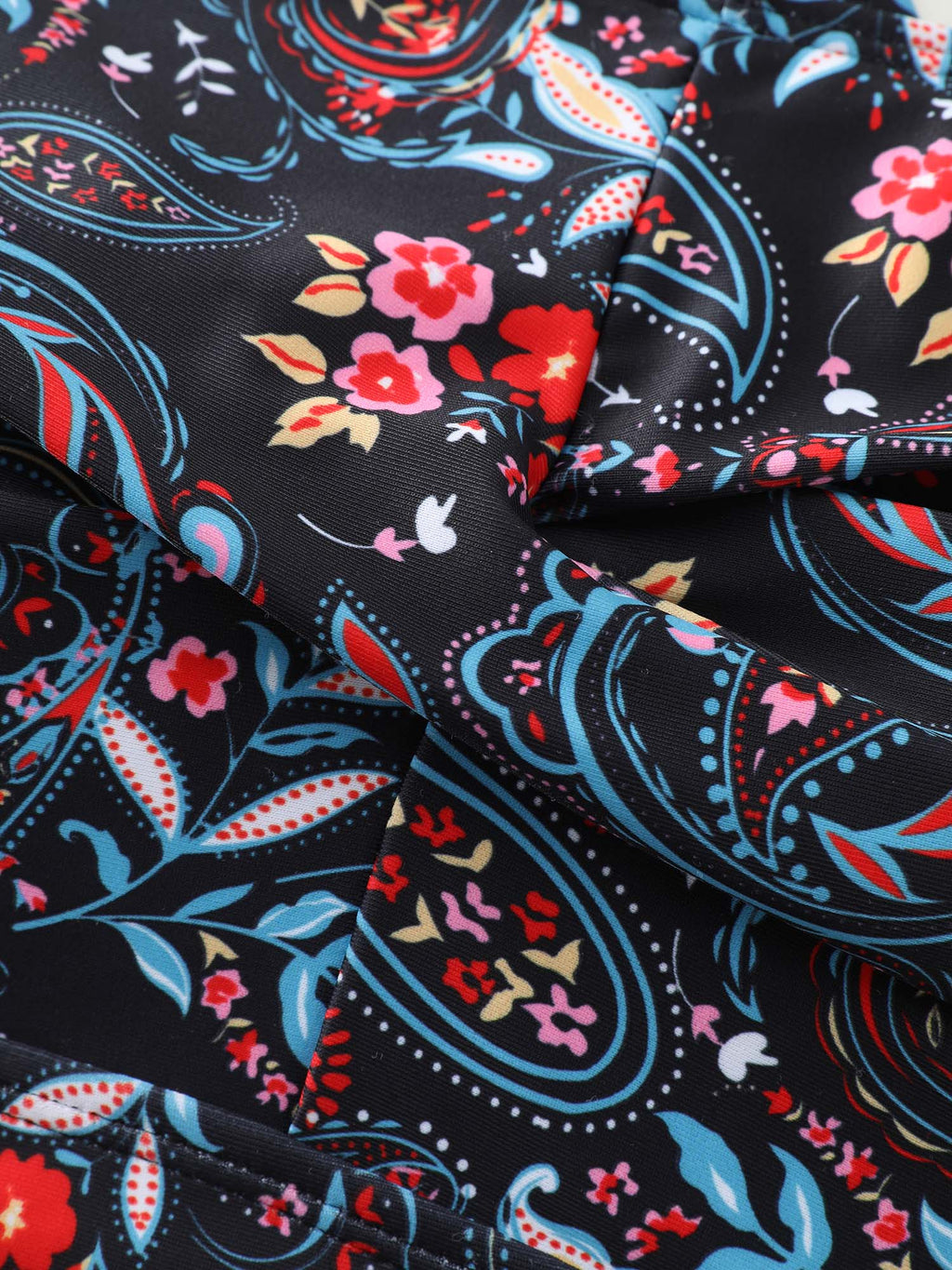 Paisley Print Crossstraps Pockets Swim Dress