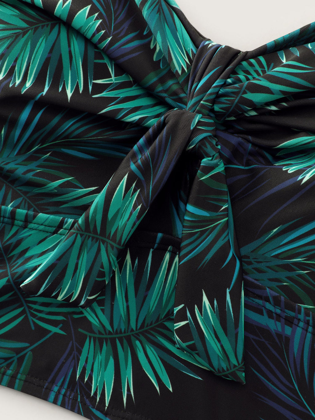 Tropical Print Knotted Front Swim Top