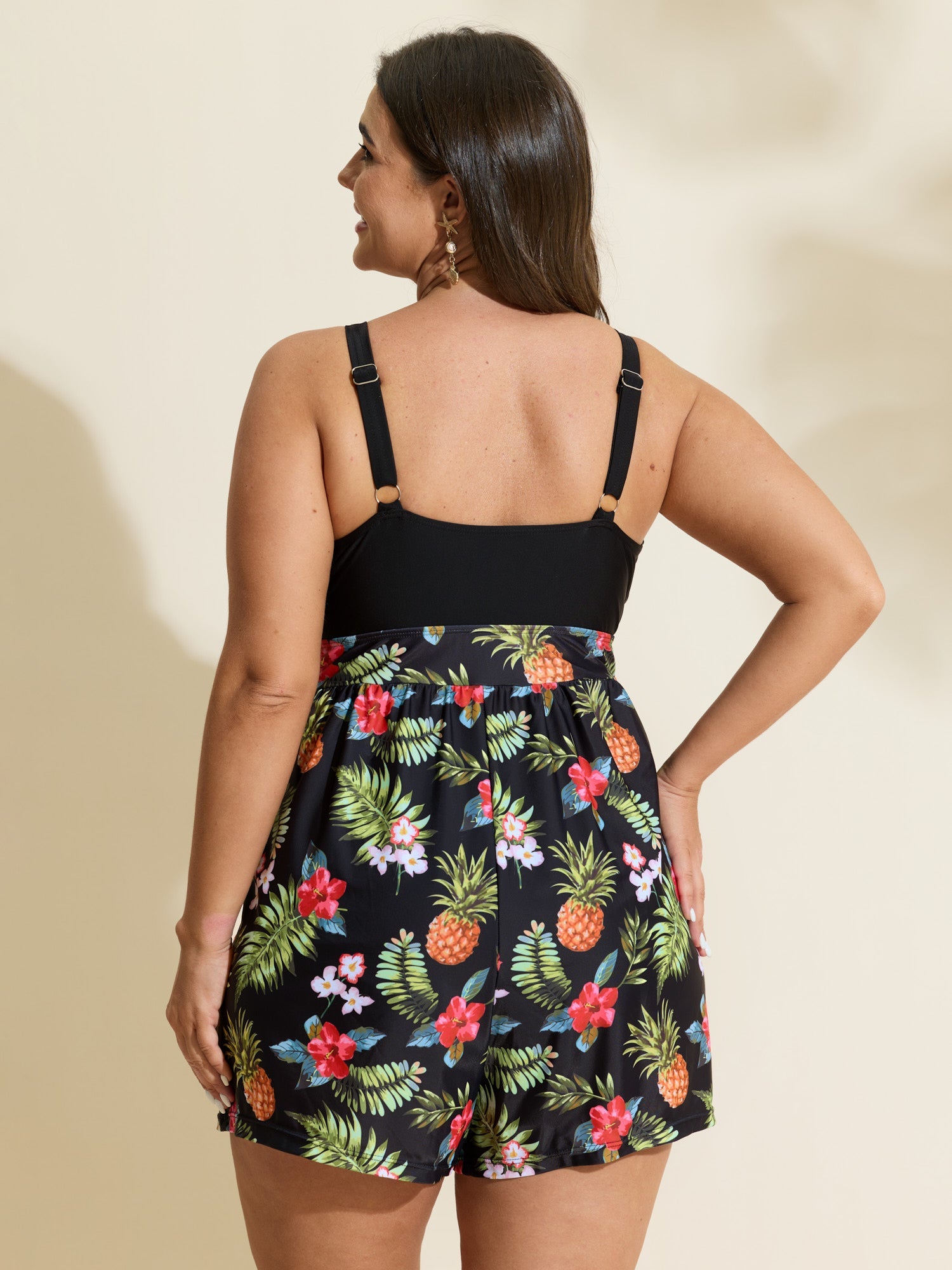 Tropical Floral Pockets One-Piece Swimsuit