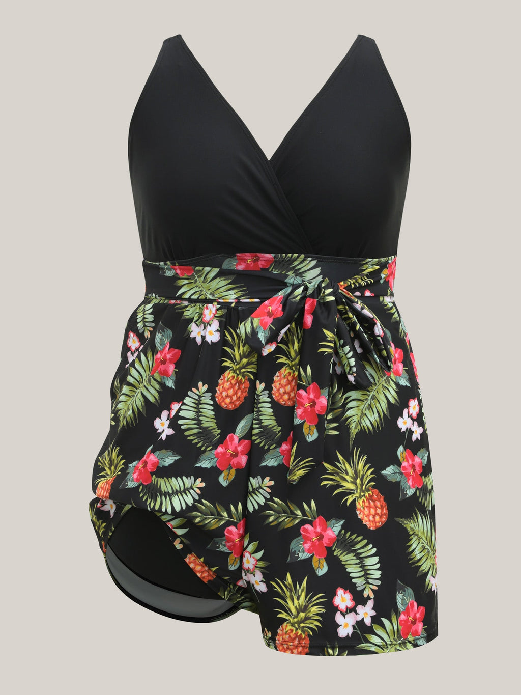 Tropical Floral Pockets One-Piece Swimsuit