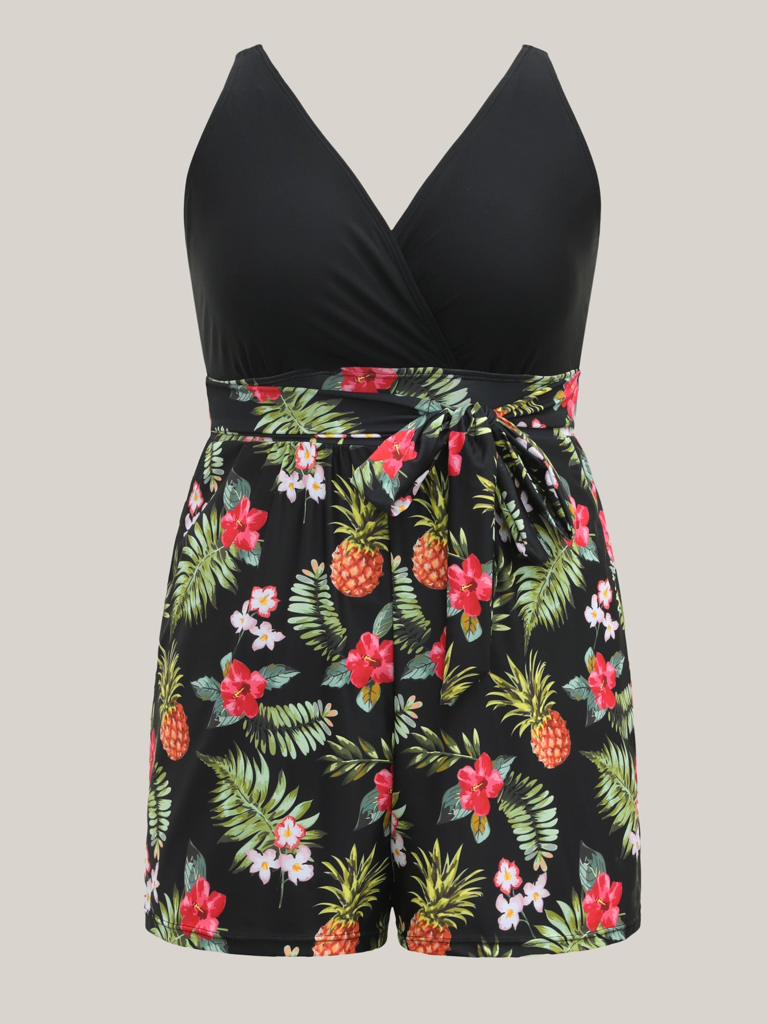 Tropical Floral Pockets One-Piece Swimsuit