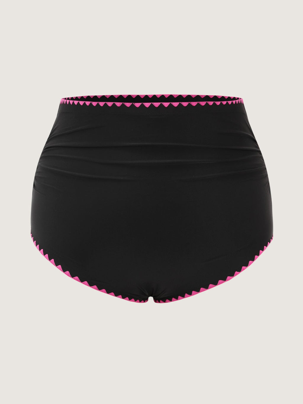 Color Contrast Embroidered Edge Bikini Bottoms