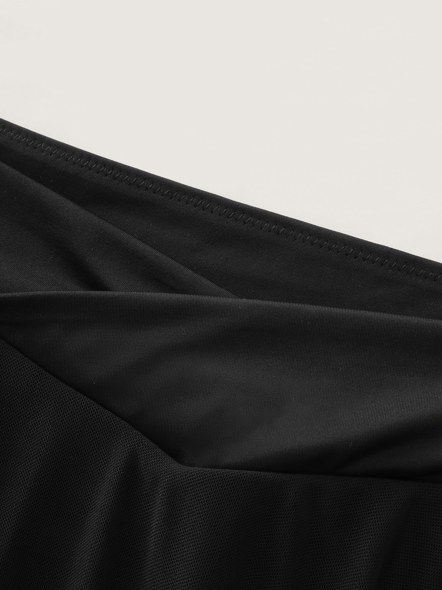 Sheer Overlap Waistband Hips Coverage Swim Skirt