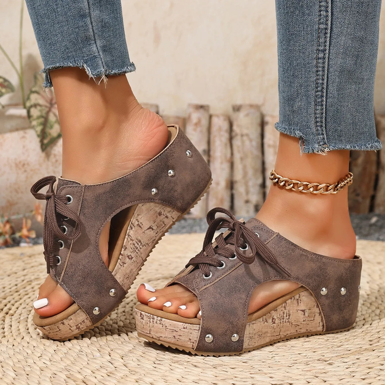 Women’s Retro Wedge Sandals –Comfortable Wedge Summer Slippers